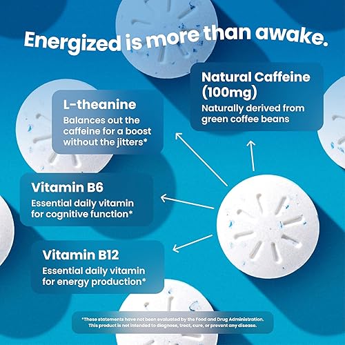 Miniatura 2 de Neuro Energy & Focus Mints, Extra Strength - Mentas para el aliento sin azúcar con 100 mg de cafeína natural, vitaminas B y L-teanina, suplemento