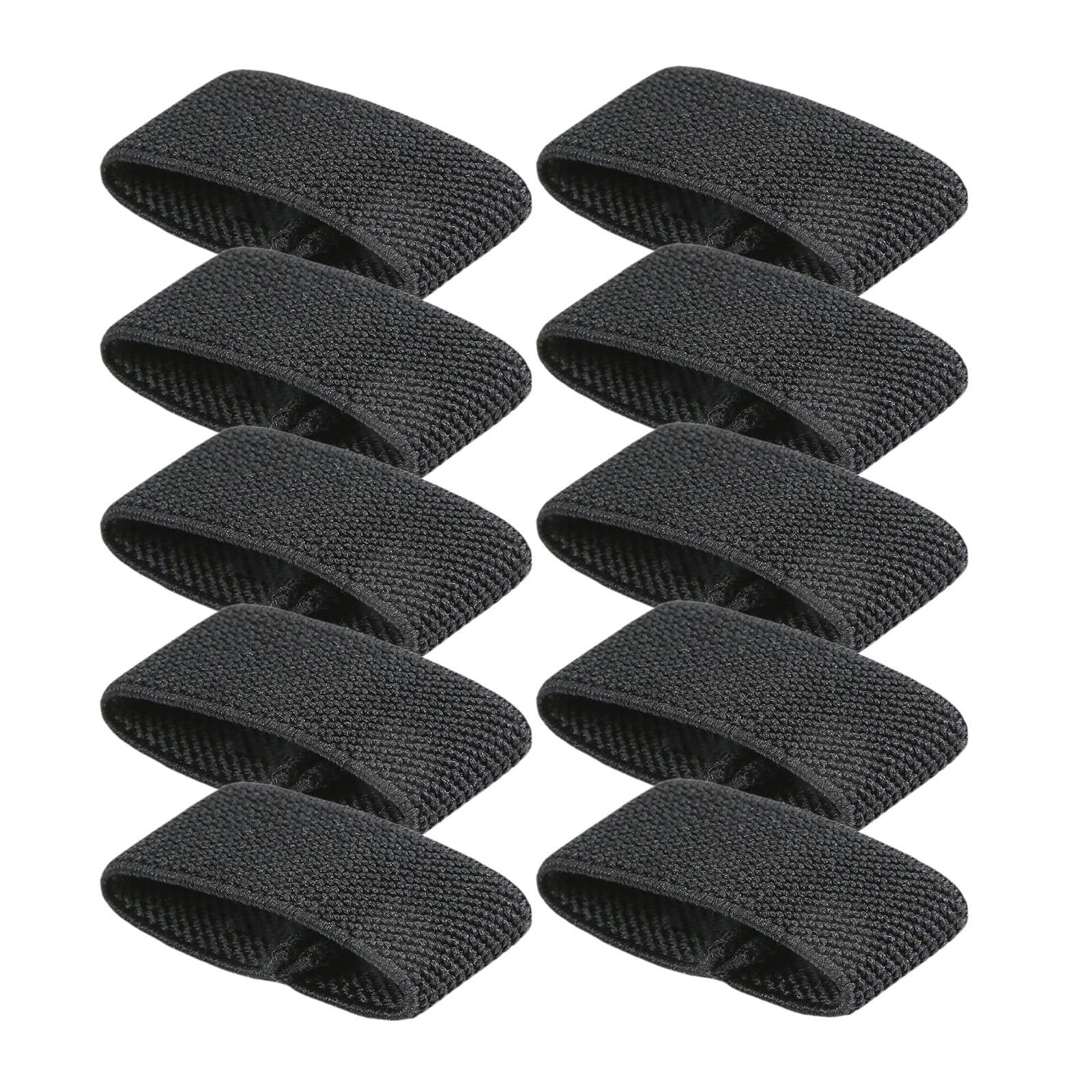 SECRET DESIRE 10x Elastic Belt Keepers Strap Retainer Band for Pants Belt Nylon Belt Loops Black