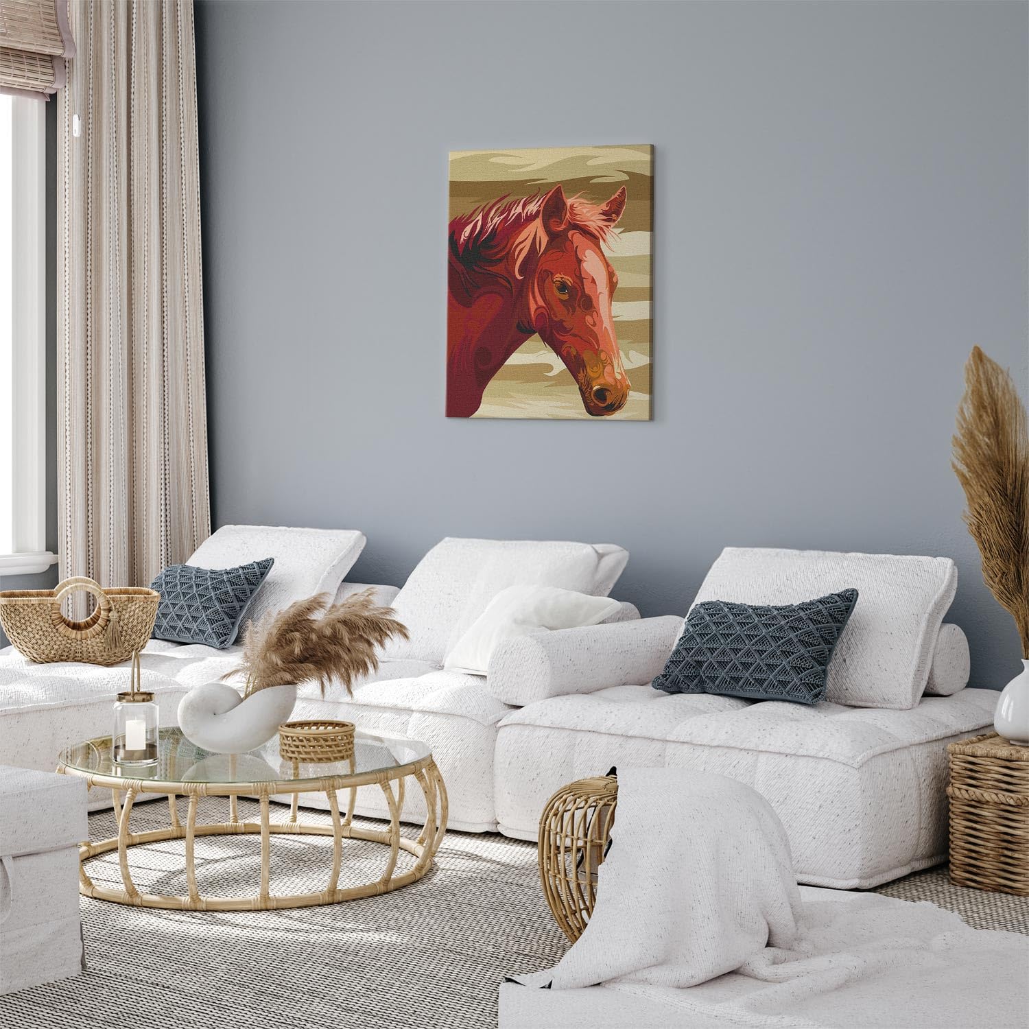 murando - Malen nach Zahlen Pferdekopf 40x50 cm Leinwand mit Struktur
