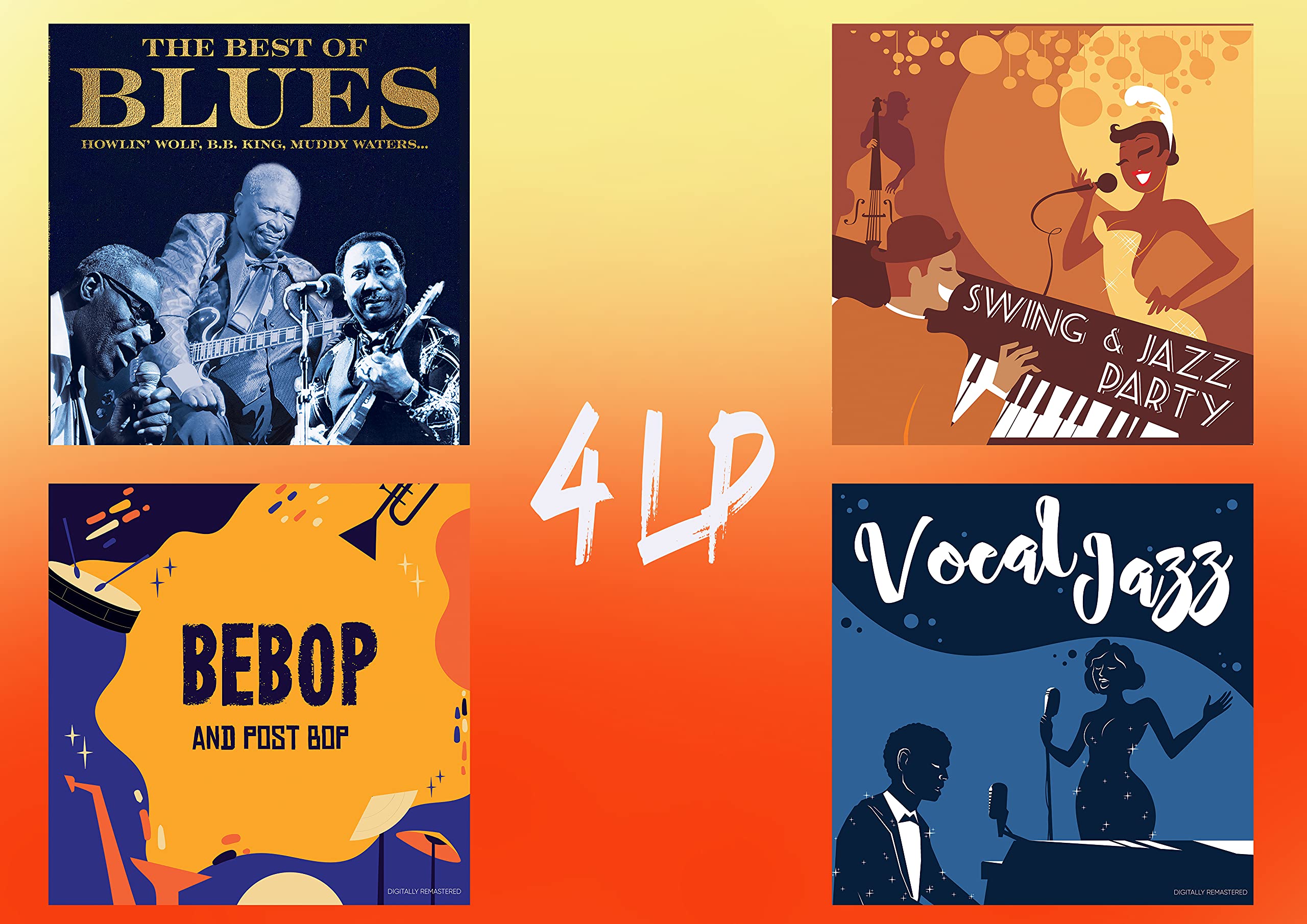 4 Vinili - The Best Of Blues, Swing & Jazz, Bebop, Vocal Jazz