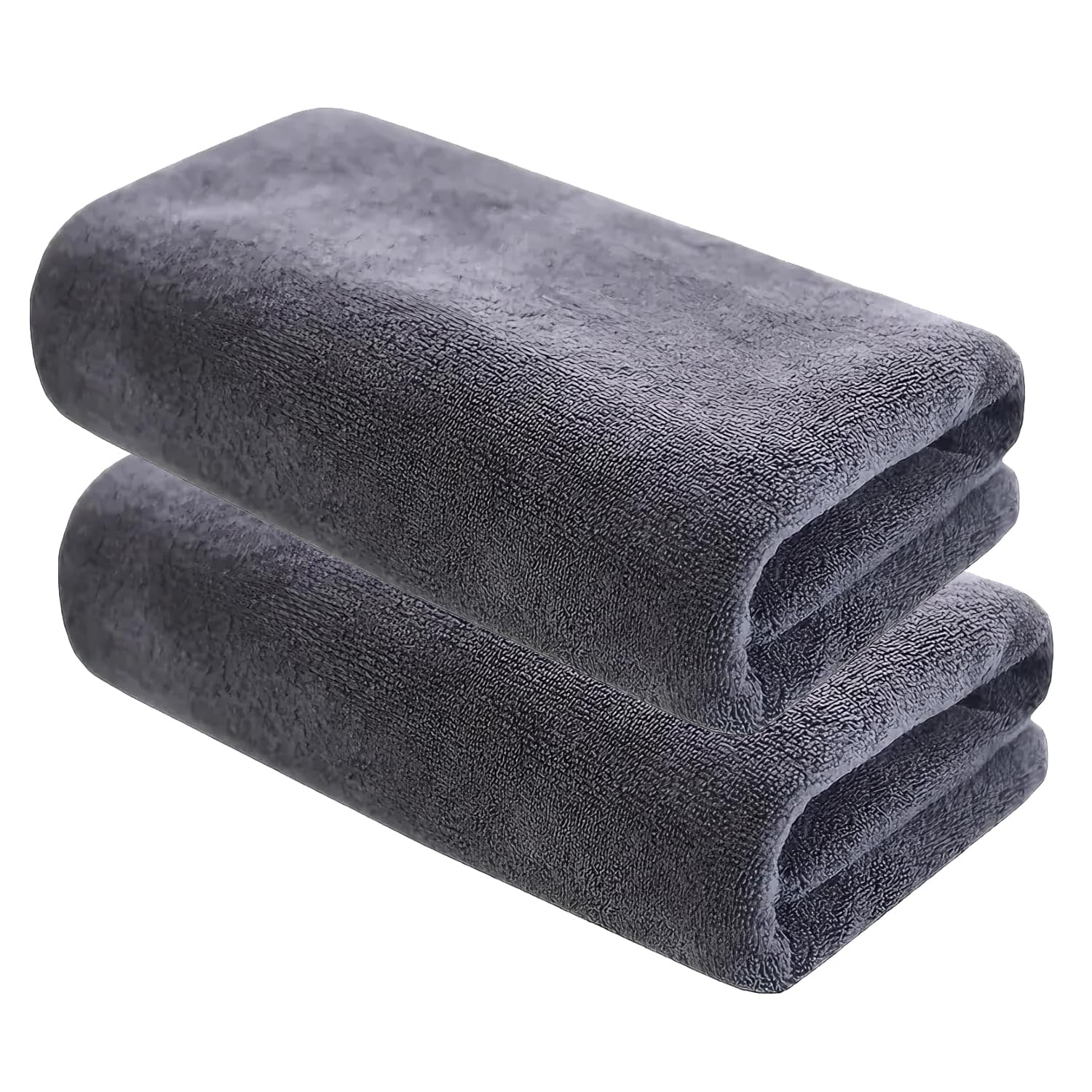 Fabienne 2-Piece Microfiber Bath Sheet 80x160cm Soft and Durable Microfiber Beach Towel Super Absorbent and Fast Drying Grey
