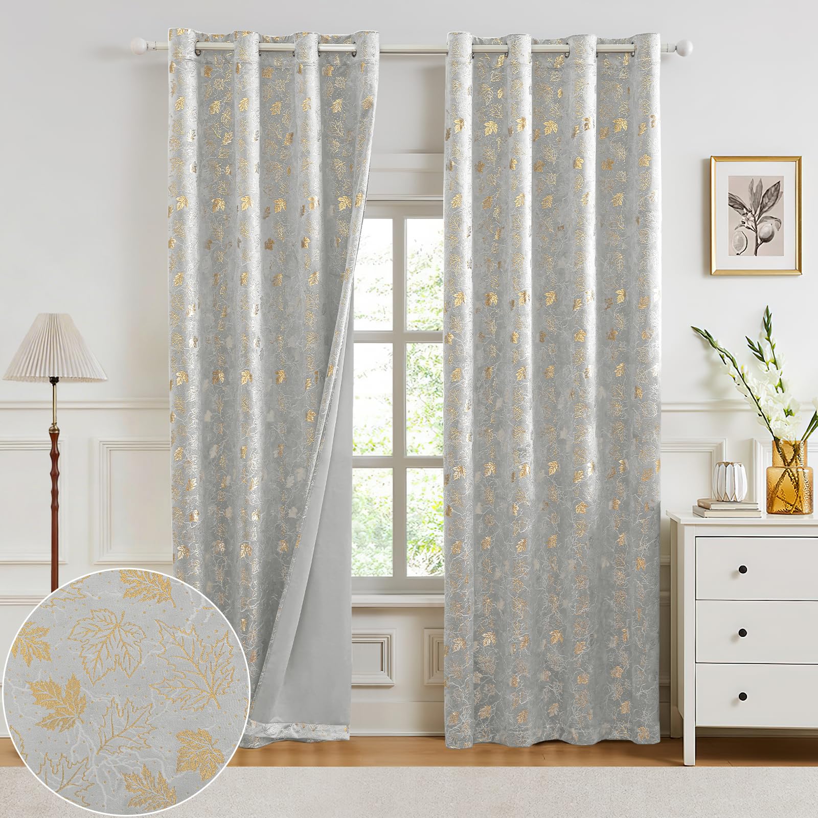 Tende Velluto Oscuranti Per Interni 2 Pezzi, 140x280cm，Tende Termica Isolante, Tenda Moderne Anti-Rumore, Tenda Con Occhielli, Per Camera Da Letto E Soggiorno, Beige