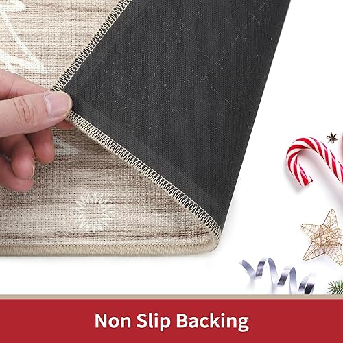 Miniatura 42 de CAROMIO Tapete decorativo de Navidad para puerta delantera, tapete de bienvenida lavable, para interiores y exteriores, antideslizante, tapete