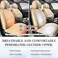 Vista 6 de Coverado Fundas universales para asiento delantero, paquete de 2 fundas universales para asientos de automóvil, fundas impermeables de piel de napa