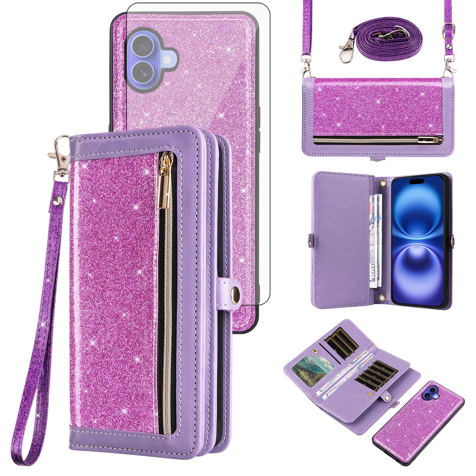 Coque iPhone 16 Plus fermeture éclair pour sorties et shopping mains libres - 8