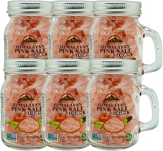 Himalayan Chef Pink Salt Shaker Coarse Grain 17.5 Ounces, Food Graded with Rich 84 Minerals, 100% Real, Pure, Unrefined Pink Salt, Non-GMO, Kosher Certified - Cruelty-free, Pack of 6