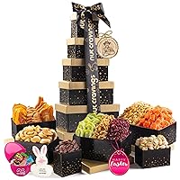 Vista 12 de NUT CRAVINGS Colección Gourmet - Agradecimiento y Apreciación, Cesta de Regalo Torre de Nueces y Frutas Secas, con Cinta TY + Tarjeta