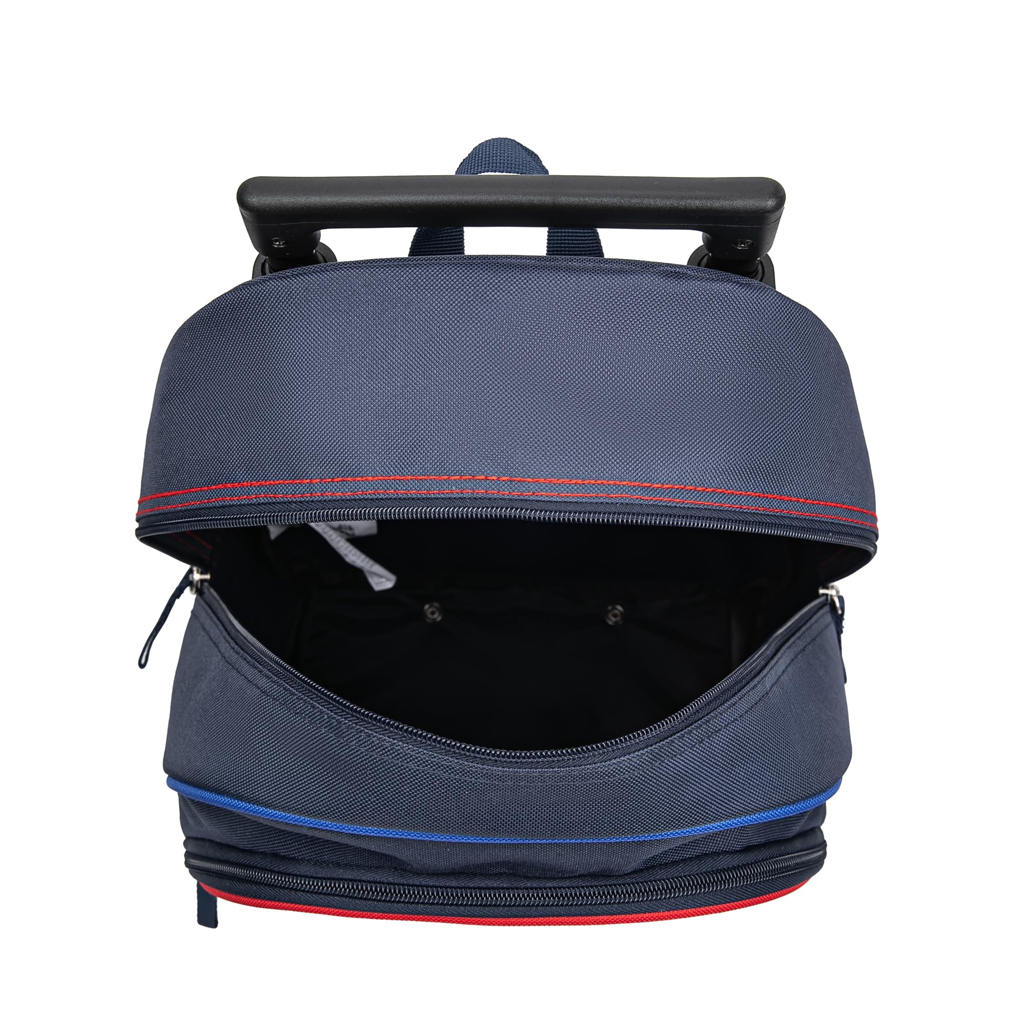 PSG Paris Saint-Germain - Mochila escolar con ruedas para niño | Colección Oficial PSG, Trolley Extensible, Ruedas Integradas, Correas Acolchadas, Azul Marino y Rojo
