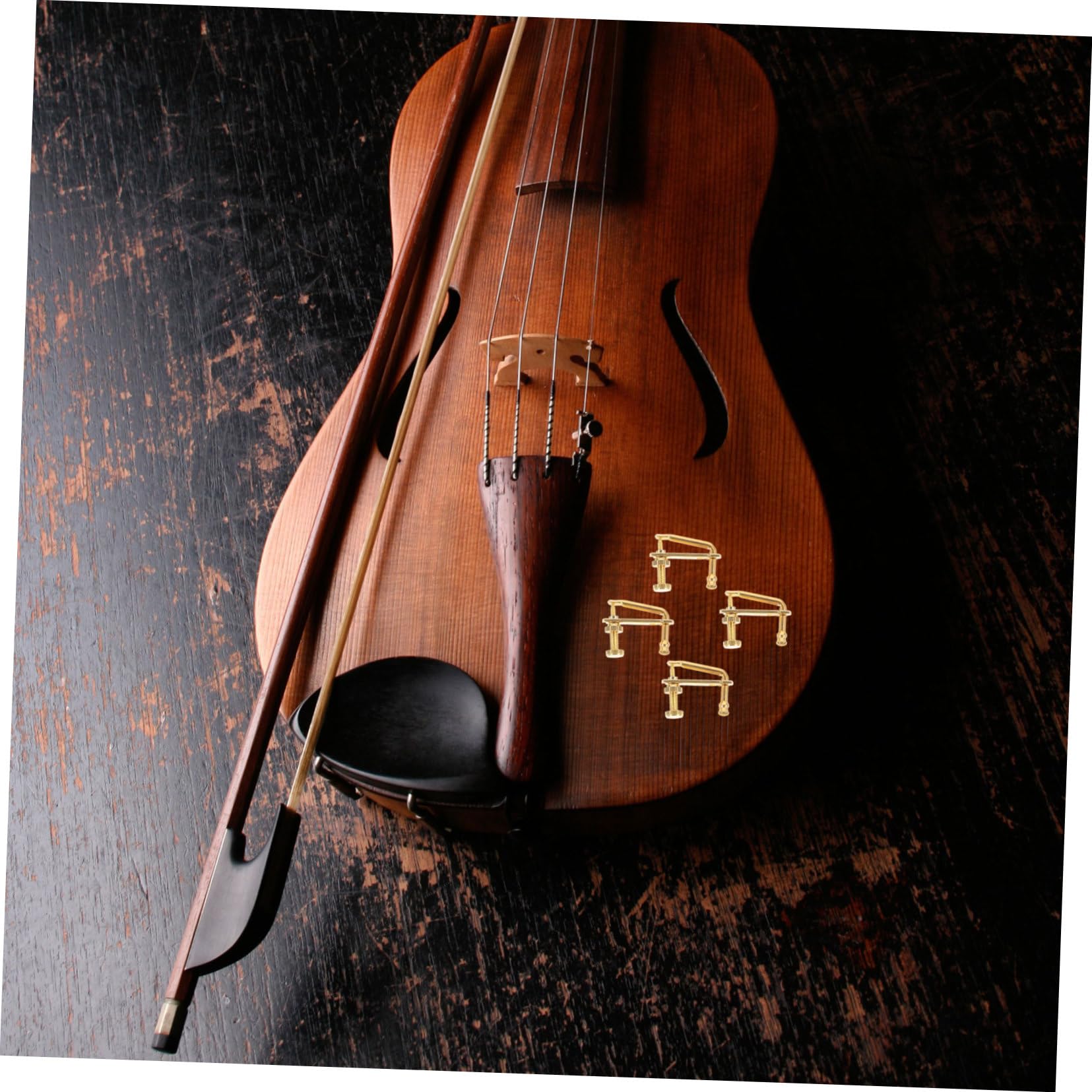 GOOHOCHY 4pcs Violin Fine Metal String Adjusters for Violins Easy Installation Tuning Keys for Improved Performance for Beginners and Professionals