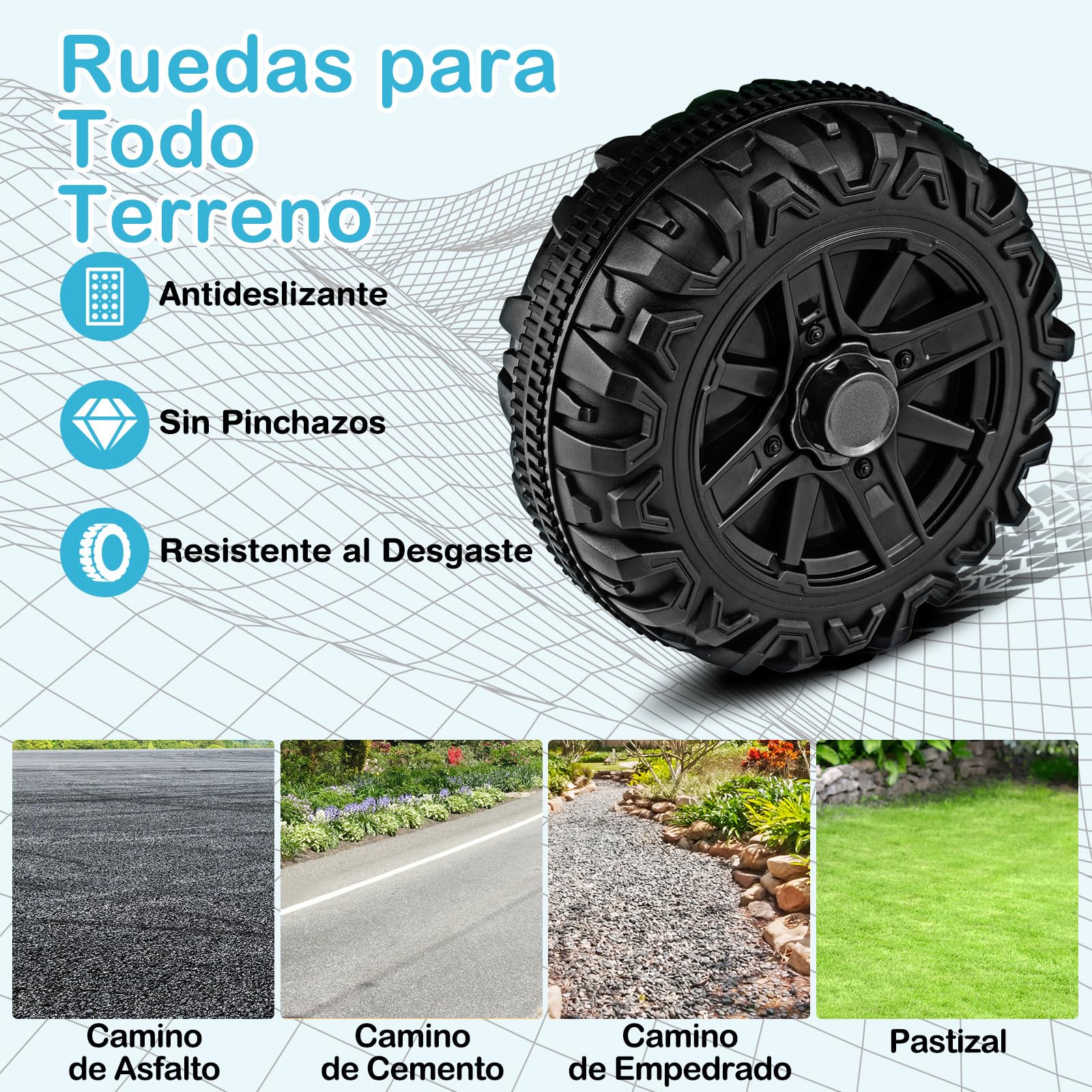 COSTWAY Coche Eléctrico para Niños 12V, Vehículo Todoterreno de Batería con Control Remoto, 3 Velocidades, Luces LED, Música, Bocina y Conexión Inalámbrica, para Niños de 3+ Años (Blanco)
