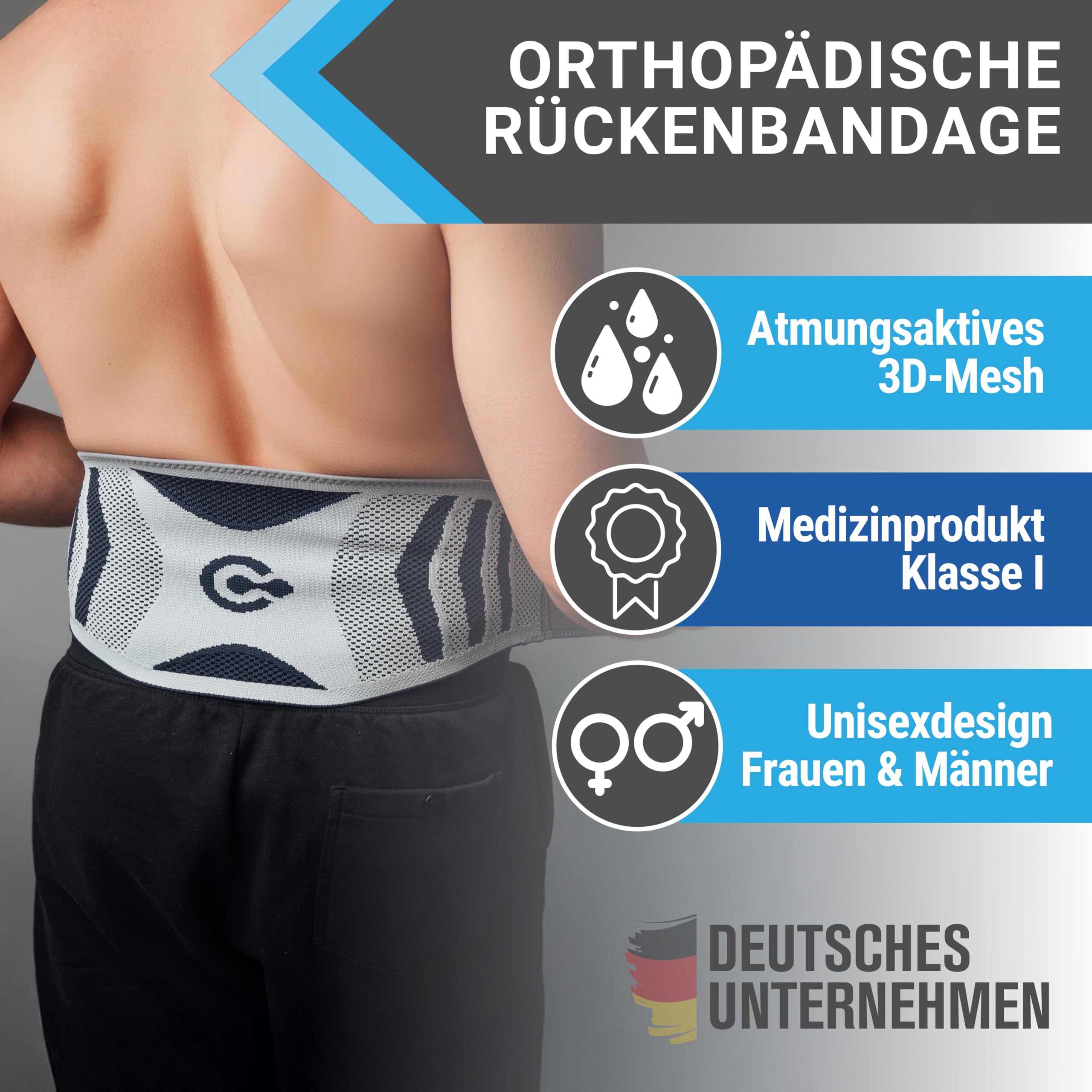 Rückenstützgürtel [waschmaschinenfest] Rückengurt für Lendenwirbelsäule | Nierengurt Nierenwärmer | Rückenbandage Herren & Damen | Rückenwärmer Hilfe bei Bandscheibenvorfall (M 81-95 cm)