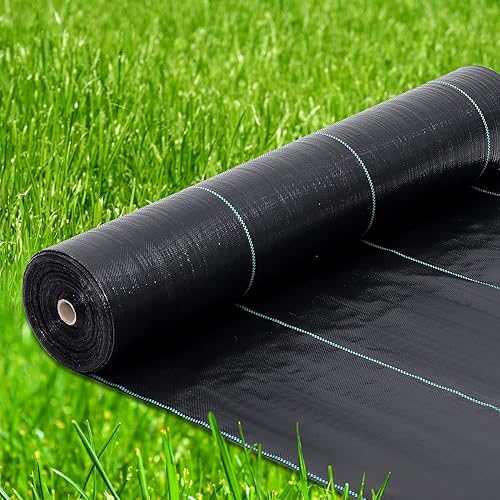 Miniatura 8 de Tela de barrera contra malezas de 6.5 x 330 pies, resistente, cubierta de suelo de alta calidad de 3.2 onzas, alfombrilla de jardinería, fácil