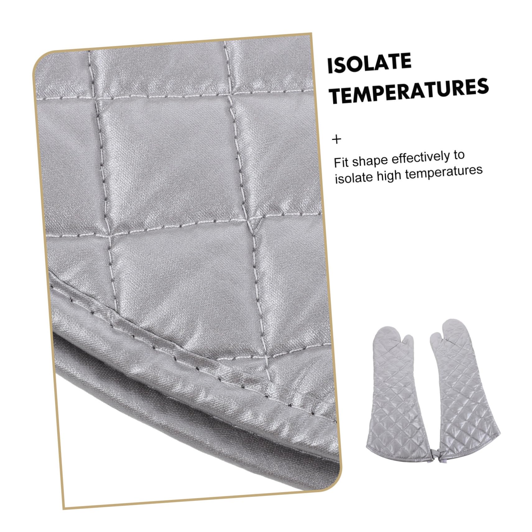 Toyvian Guantes Resistentes al Calor para Horno y Microondas Manoplas Ergonómicas y Flexibles para Cocinar Hornear y Barbacoa Protección Alta Temperatura para Manos de Plateadas Grandes