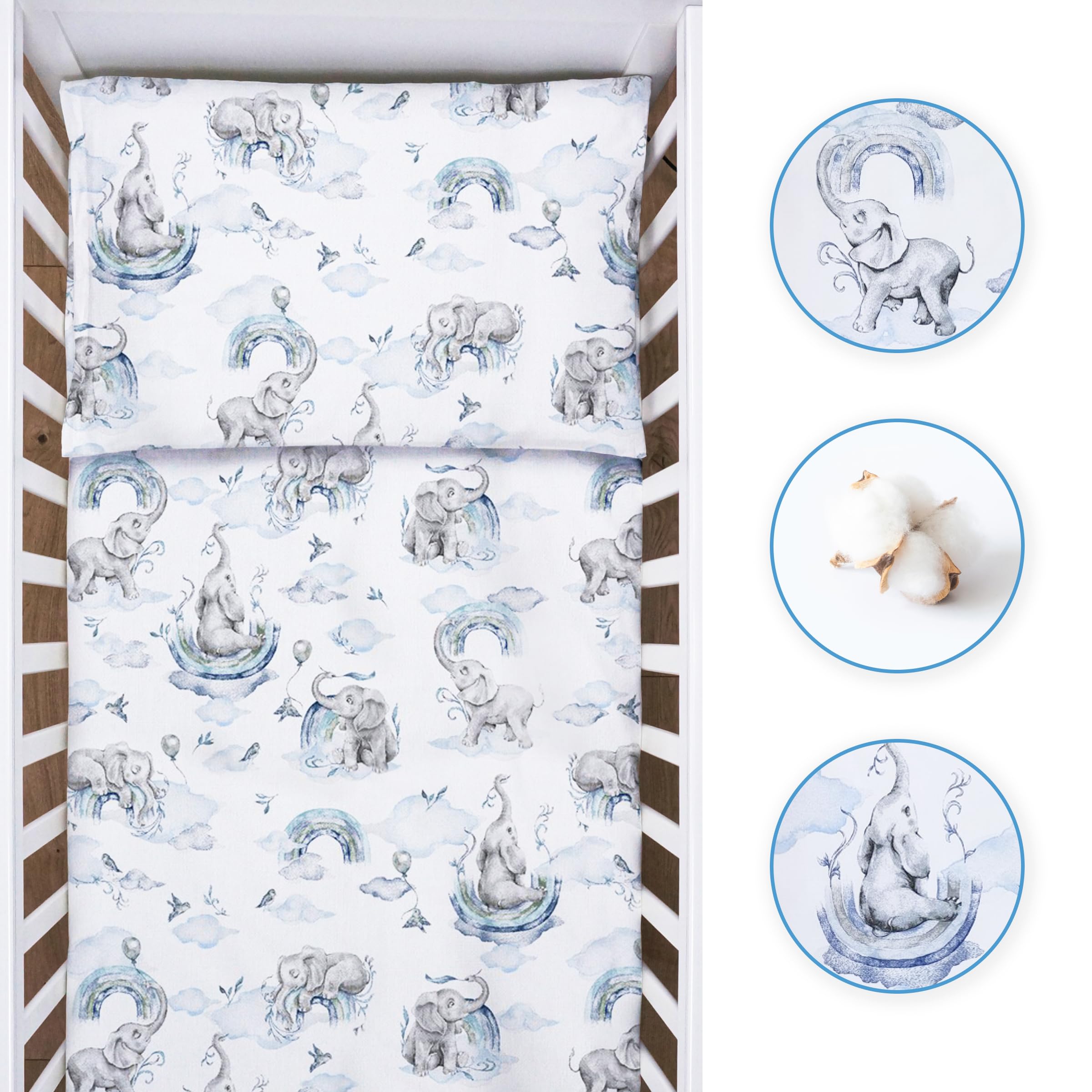 Baby Comfort 2-Piece Toddler Duvet & Pillow Set, 120x90 cm, 100% Cotton Breathable Fabric - Image 3