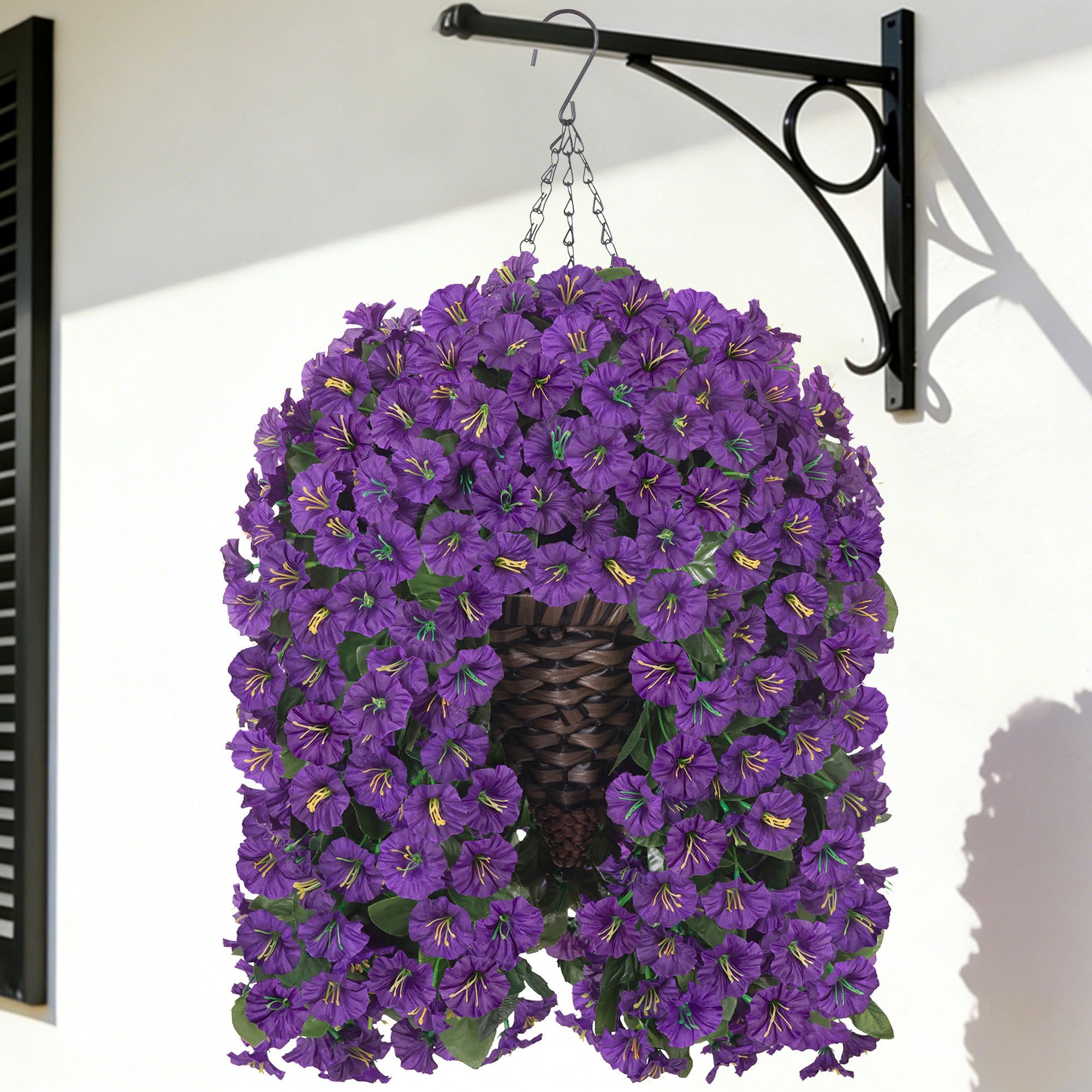 MJFloria Artificial Fake Flowers Hanging Basket