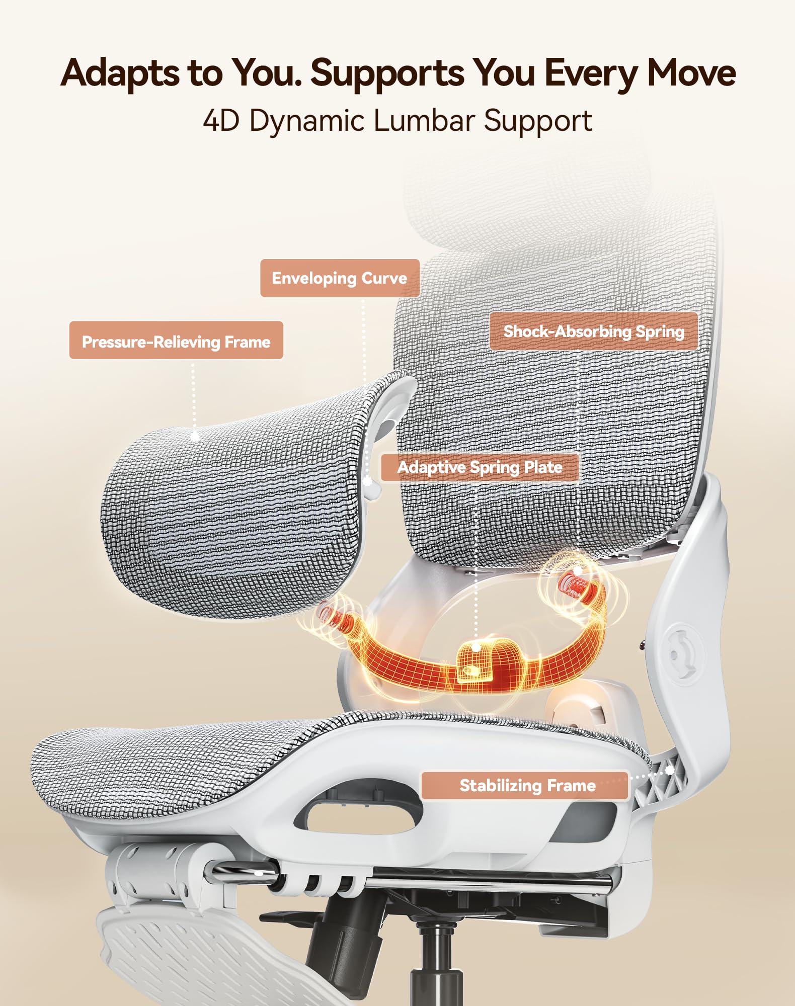 SIHOO B100 PRO Ergonomic Mesh Office Chair with Footrest view 4