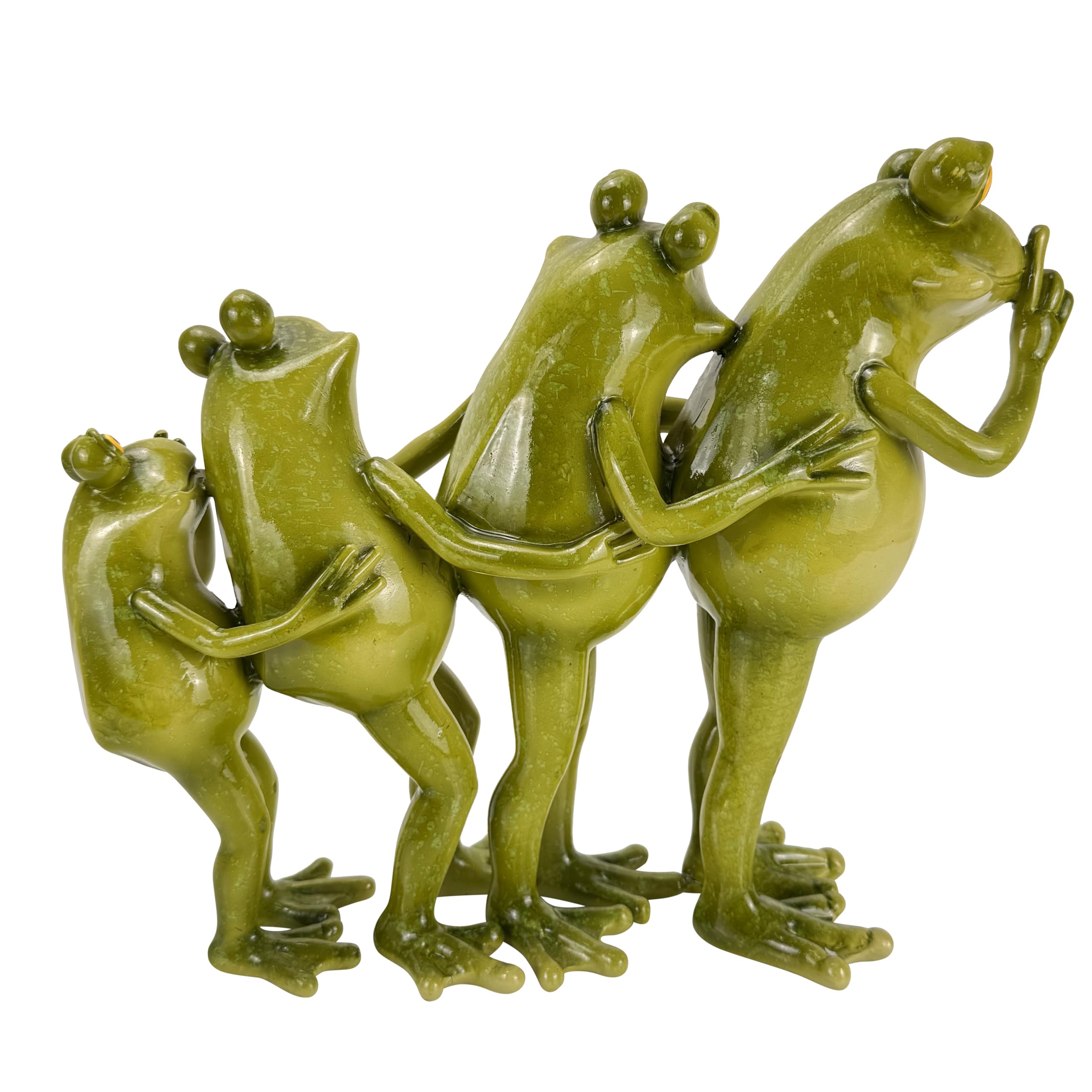 Lustige Gartenfiguren für draußen Frosch Polonaise - Teichdeko - wetterfest mit glänzendem Glossy-Look - 21 oder 33 cm groß (33 cm)