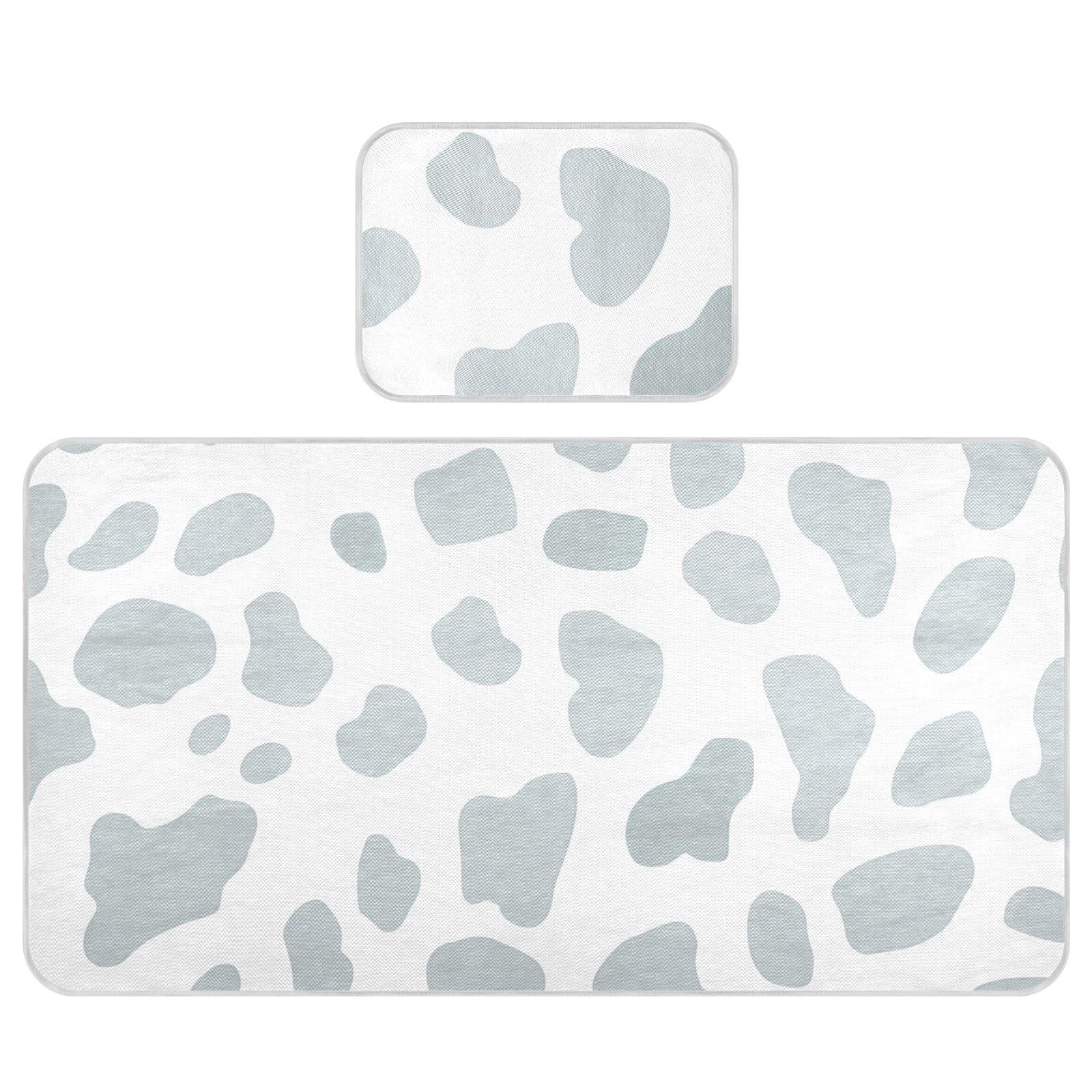 Bolaz Summer Sleeping Bed Pad, Grey Leopard Pattern Cooling Mattress Set Breathable Bed Mat Ice Silk Mat + Pillow Cover for Toddler Boys Girls