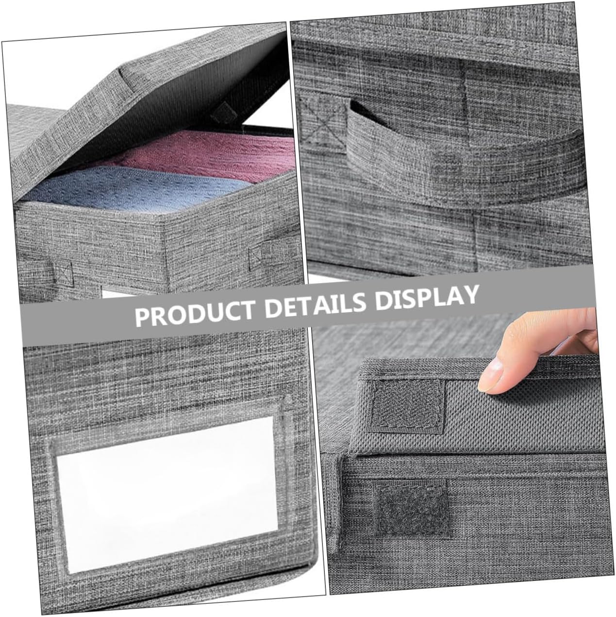 Folding under Bed Clothes Storage Bag Lid Multi-functional Organizer Bin for Quilts Blankets and Garments Space-saving Clamshell-type Storage Box for Bedroom and Closet Use