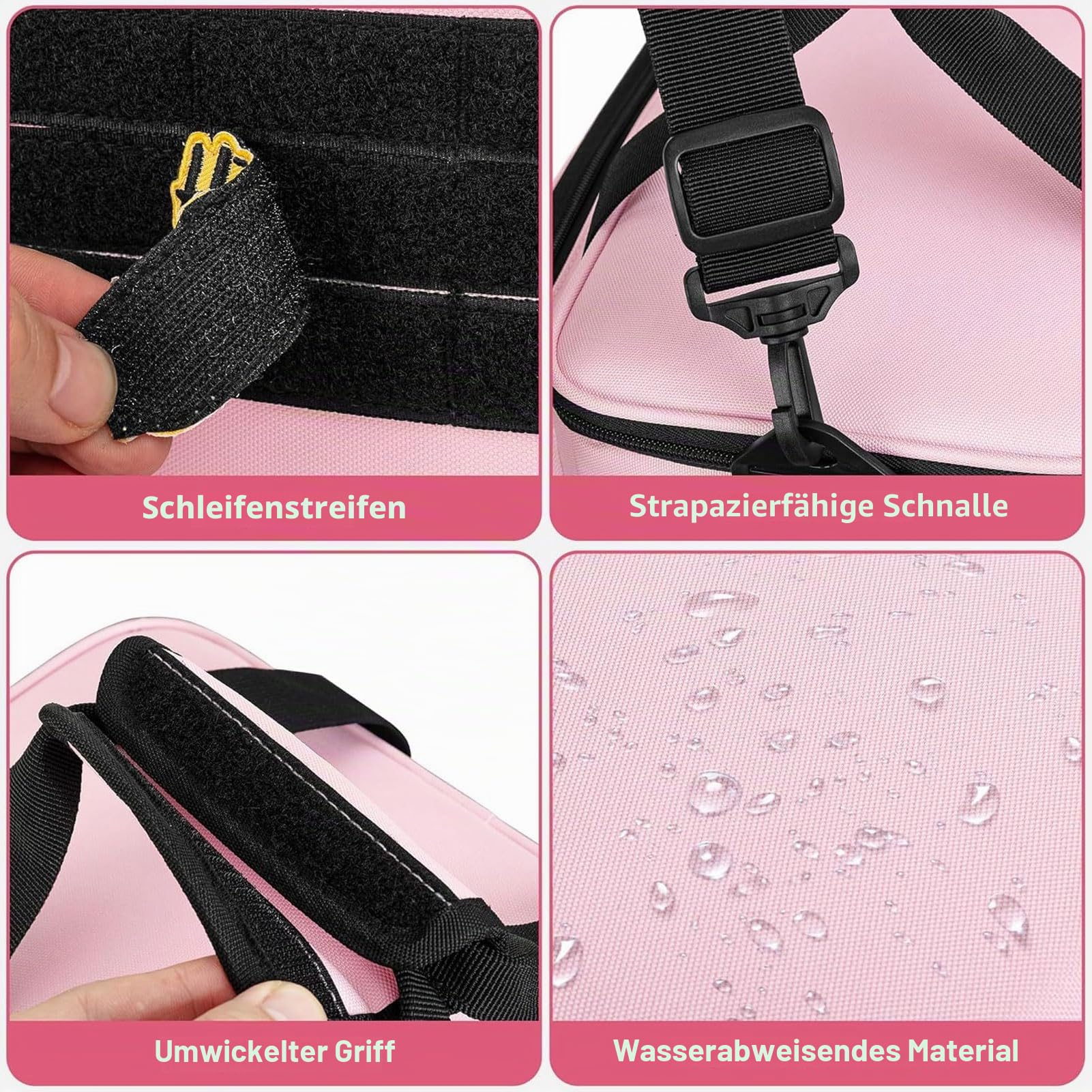 Werkzeugtasche, Langlebige 14-Zoll-Werkzeug-Organizer-Tasche mit Verdicktem Boden, Robuste, Tragbare Reise-Werkzeugkiste (PINK)