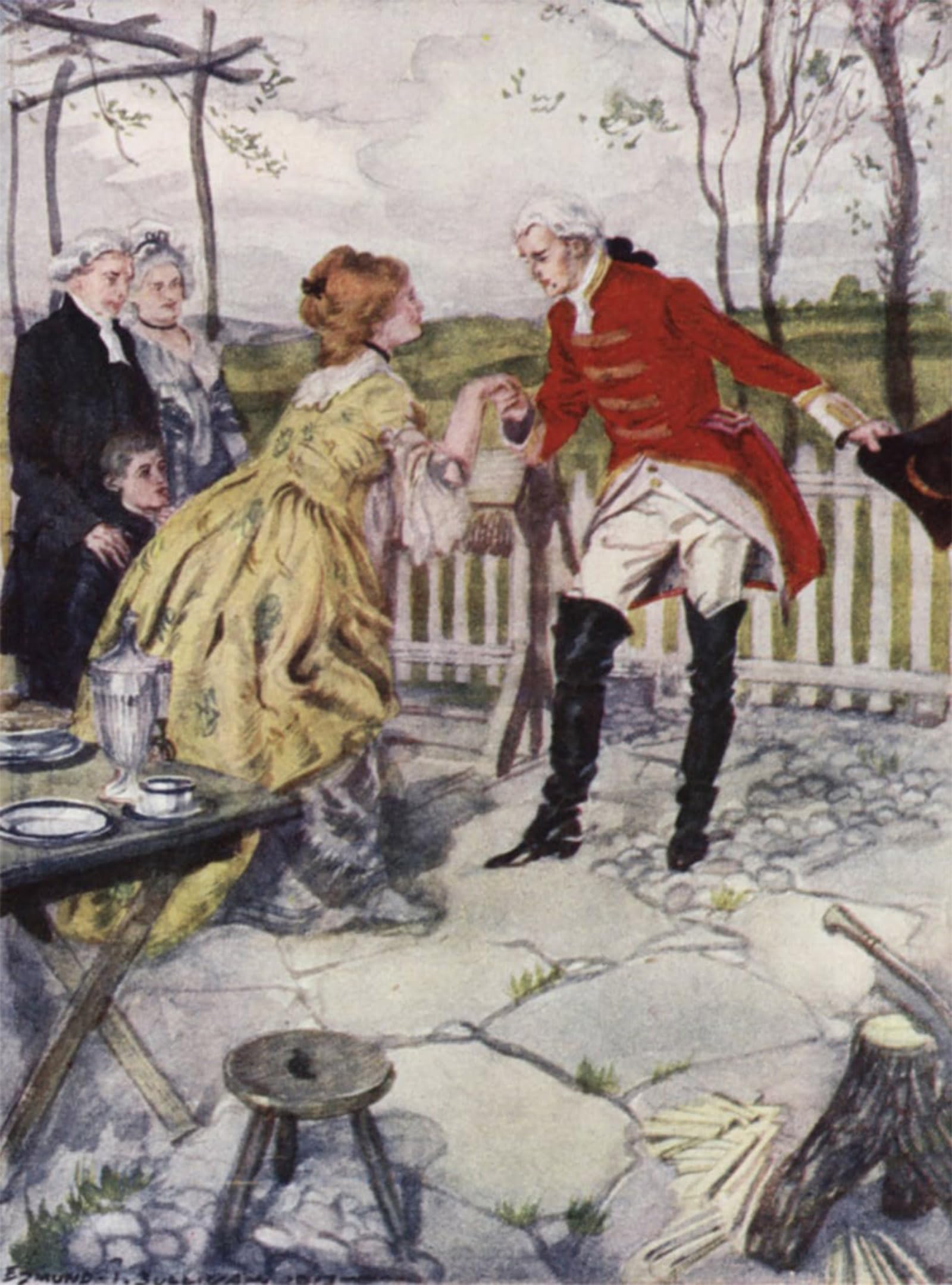 ARTXLXXBN Famous Painting Canvas Artwork Graffiti Print Illustration for the Vicar of Wakefield by Edmund Sullivan Portrait Canvas Image for Home Decor 60x90cm