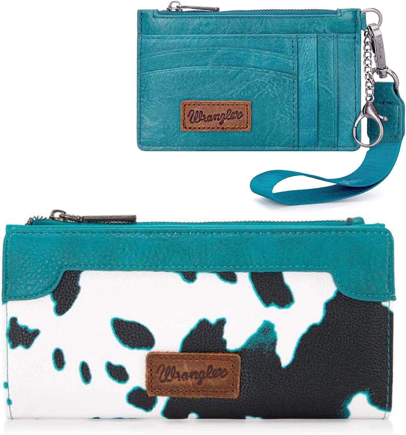 Montana West X Wrangler Cow Print Wallet and Minimalist Card Holder for Women