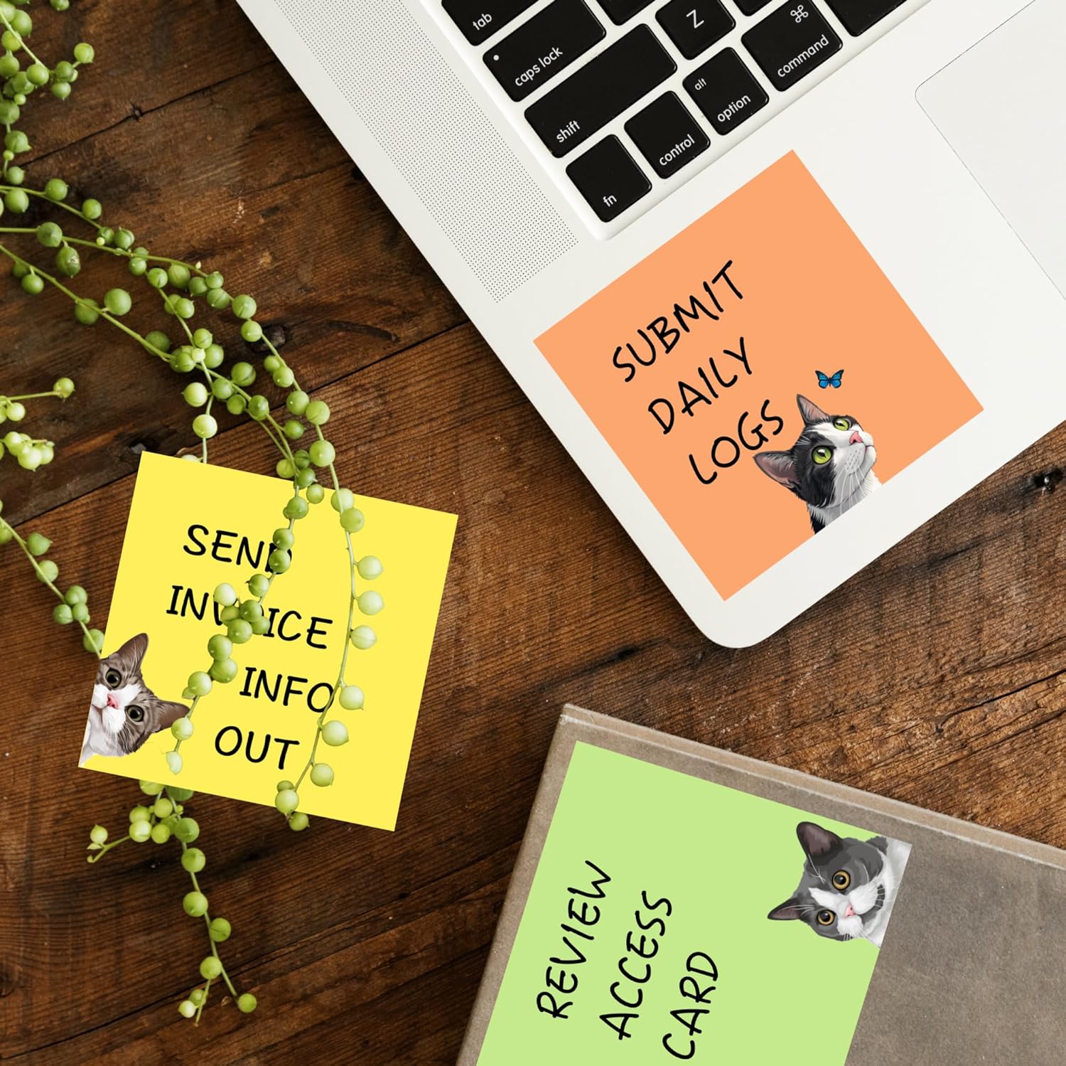 9 Pads Cute Sticky Notes Set, 3" x 3" Black Cat Self Stick Notepads, Funny Sticky Notes Set, Cat Stationery, Kawaii Adhesive Memo Pads, Cat Lover Gifts, Office Decor Desk Accessories, School Supplies - Image 9