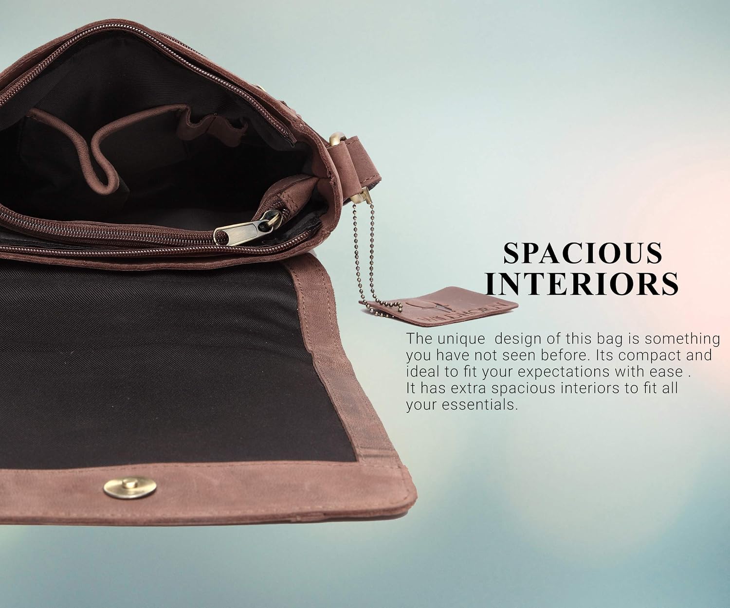 WILDHORN Leather 21.59 cms Brown Messenger Bag