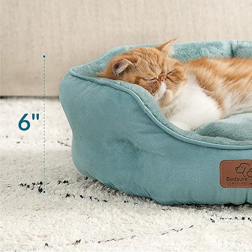 Miniatura 76 de Bedsure Camas lavables para perros, camas redondas con parte inferior antideslizante para gatos de interior, cachorros y gatitos, 20 pulgadas, gris