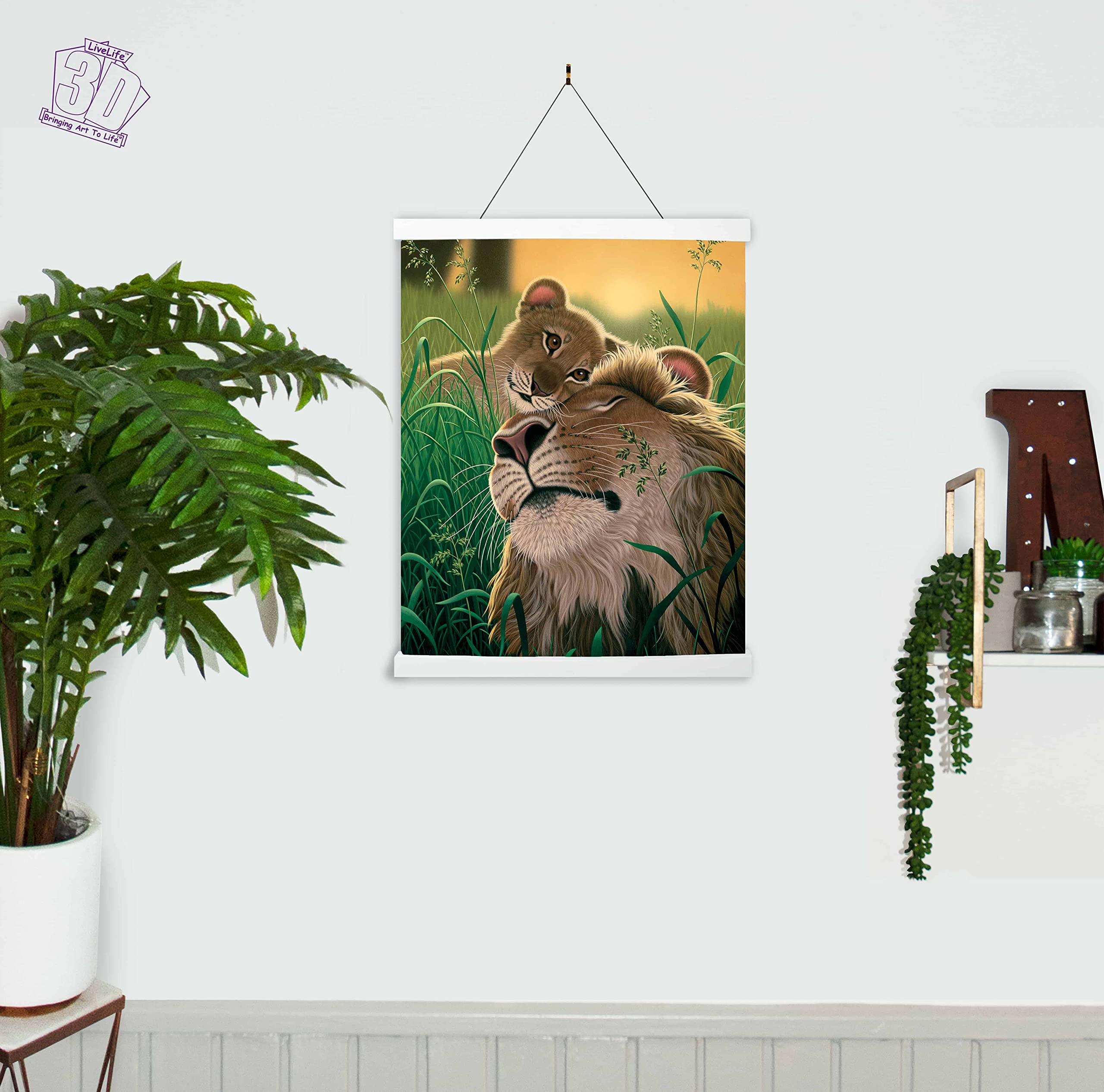 3D LiveLife Lenticular Wall Art Prints - A Father's Love from Deluxebase. Unframed 3D Lion Poster. Perfect wall decor. Original artwork licensed from renowned artist, Schim Schimmel