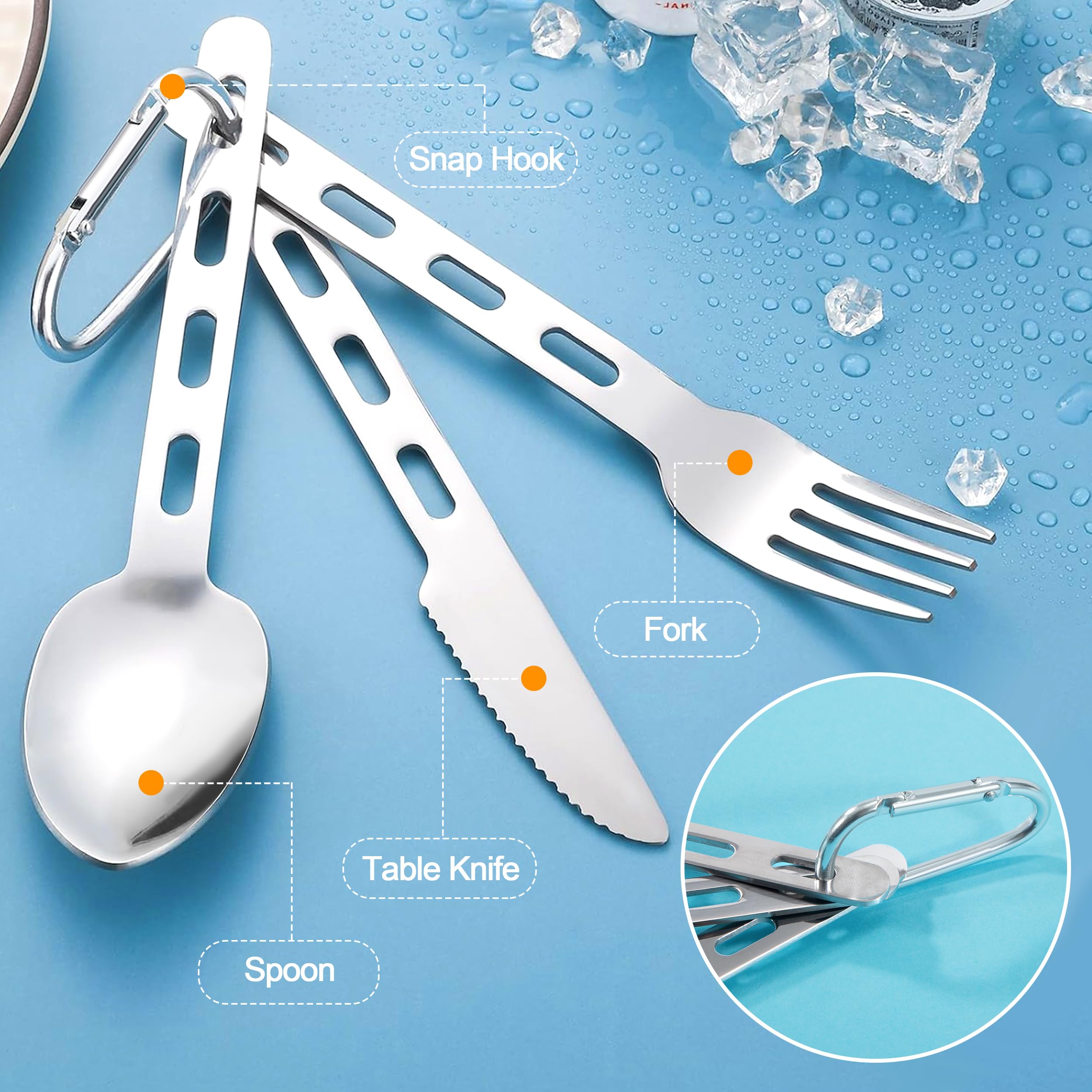 Set Posate Legno Naturale – Cucchiaio E Forchetta Da Tavola – Portatile Per Campeggio E Viaggi