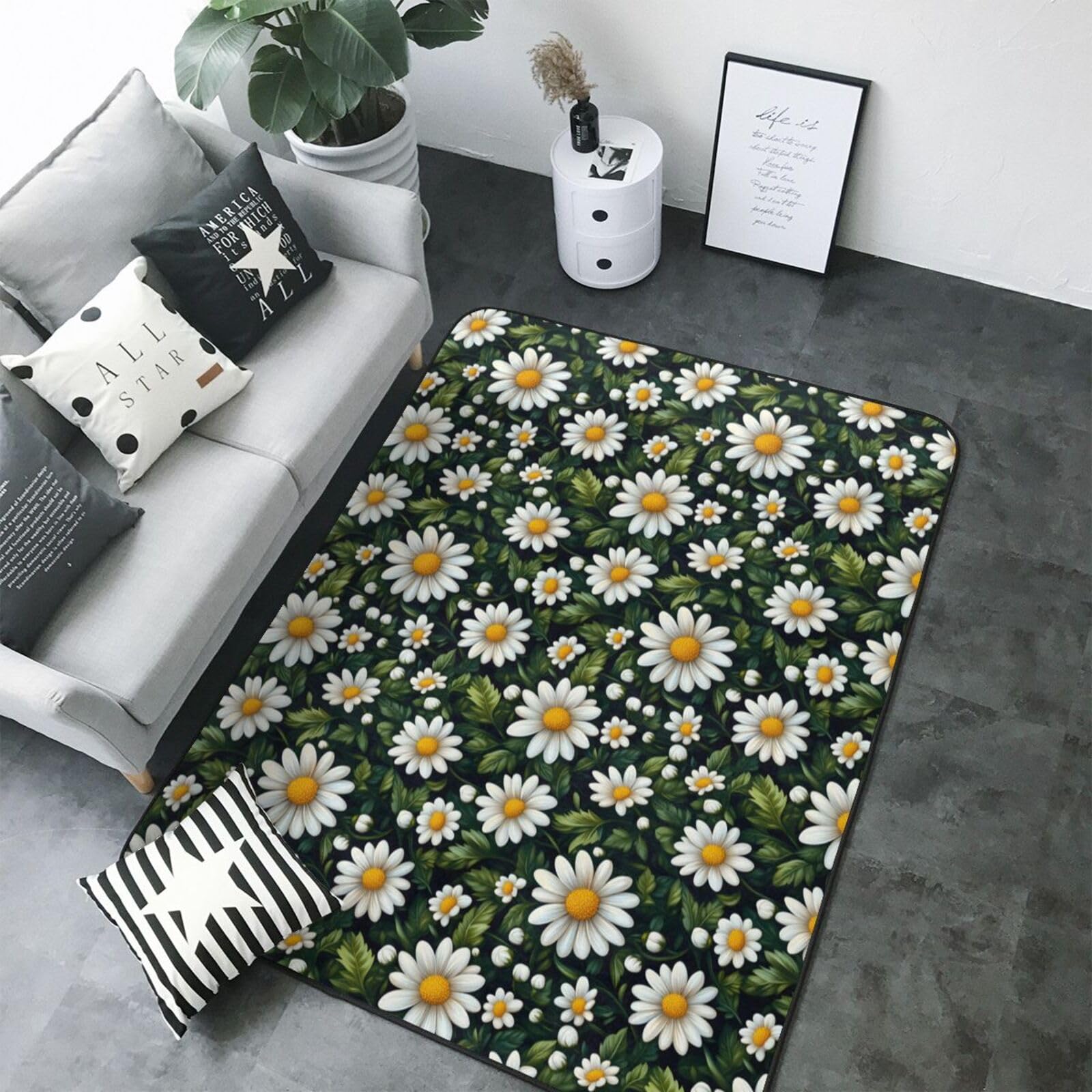 Tapis antidérapant lavable grand tapis pour salon fini les glissades