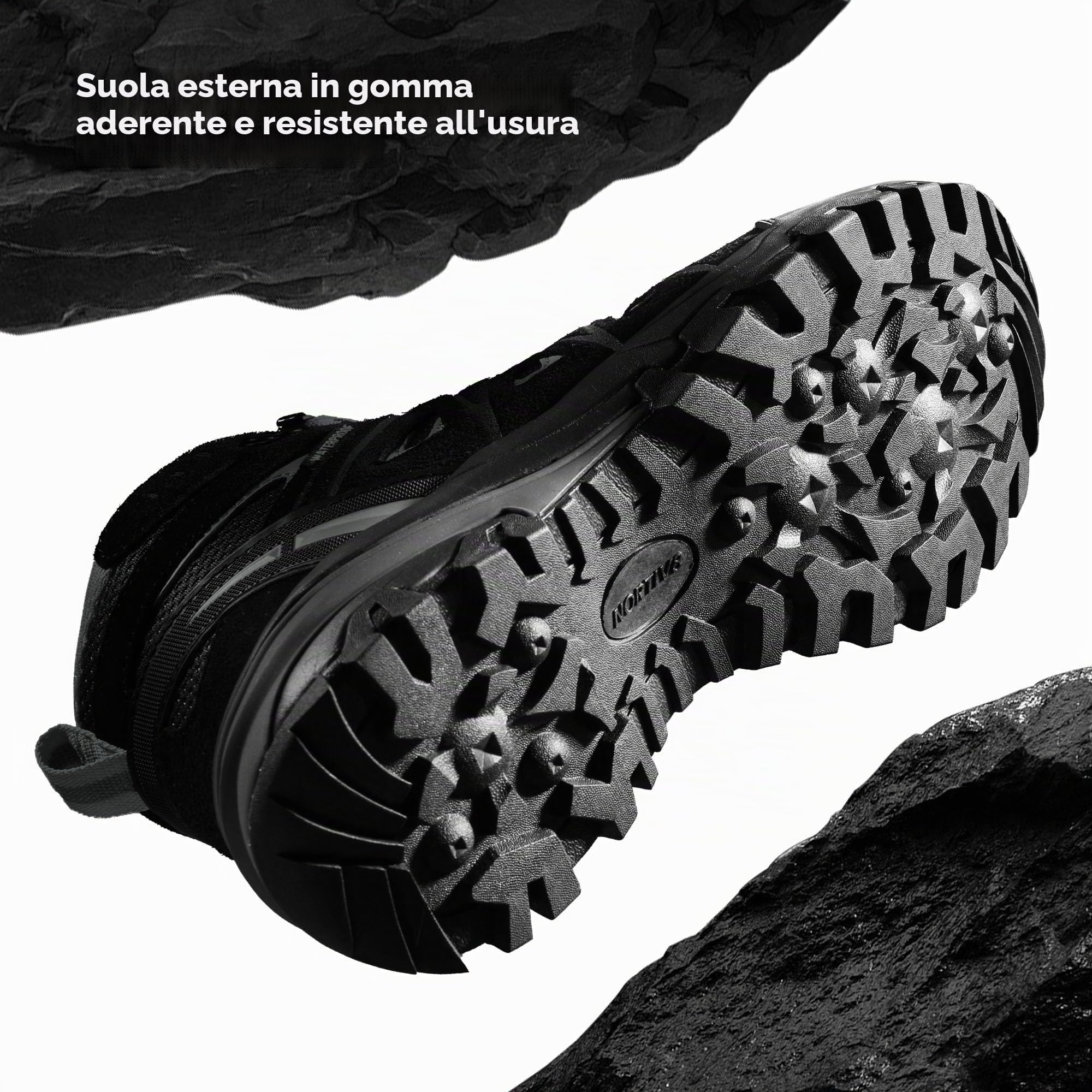 NORTIV 8 Scarpe da Trekking Impermeabili da Donna Scarponi da Montagna Trekking Antiscivolo Leggero Esterno Traspirante