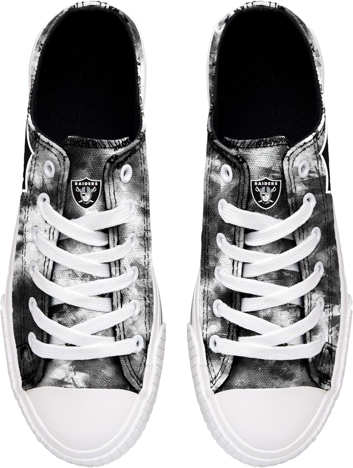 FOCO Las Vegas Raiders NFL Womens Low Top Tie Dye Canvas Shoes - 8 - Image 4