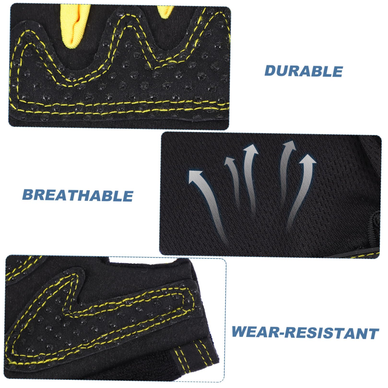 SHERCHPRY 3paires Gants De Cyclisme Anti-dérapants Et Respirants Pour Hommes Et Femmes Mitaines De Fitness Pour Activités De Plein Air Uv Demi-doigts