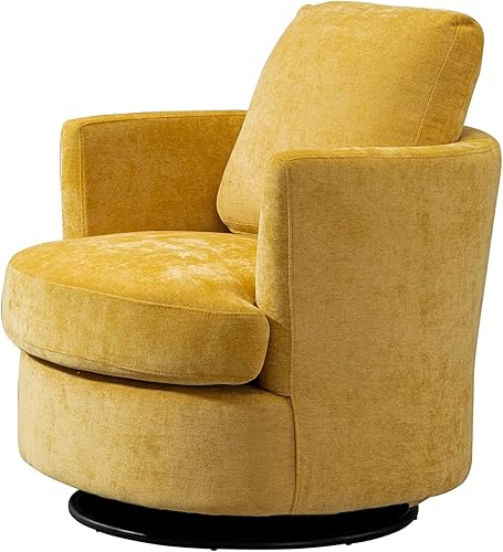 Miniatura 39 de Silla giratoria decorativa, sillas giratorias redondas de felpilla de 31.9 pulgadas de ancho para sala de estar, cómoda y moderna silla giratoria de