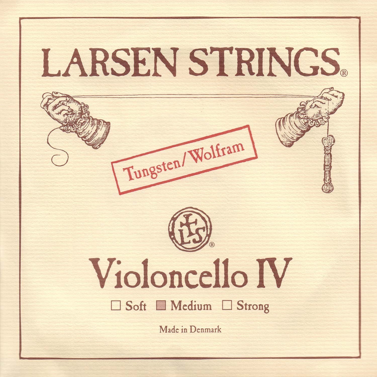 Larsen 4/4 Cello C String Medium Tungsten-Steel, Metallic