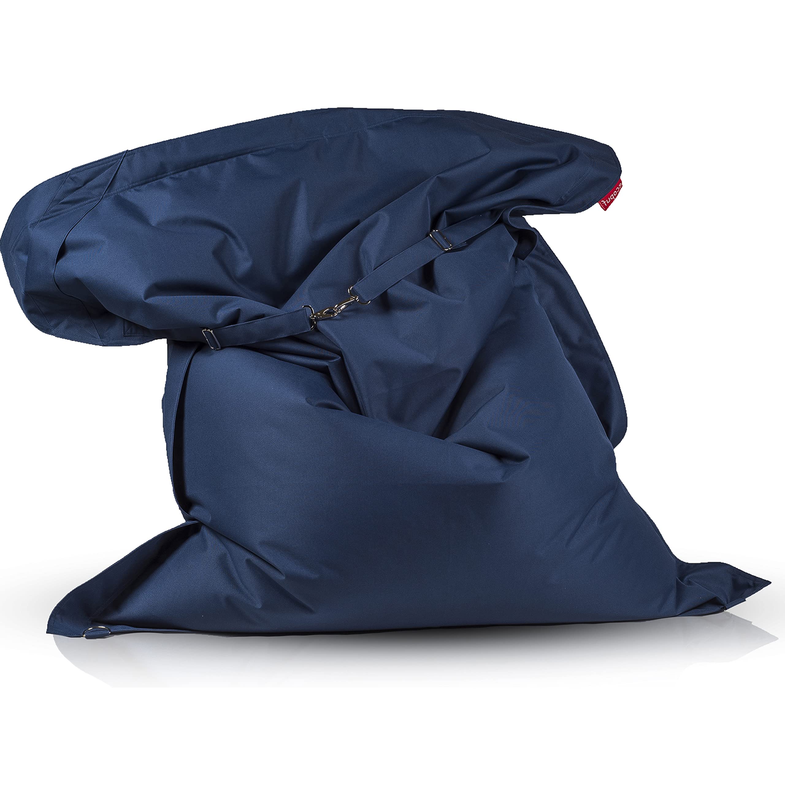 Ecopuf Pouf Cuscino Gigante completo di cinghie Poltrona Sacco in Poliestere Impermeabile puff con imbottitura per Interni ed Esterni 170x135Cm