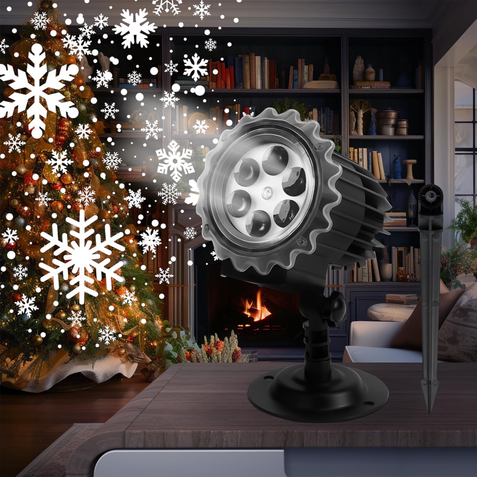 Proyector de Luces de Nevadas al Aire Libre, proyector de luz de Copo de Nieve de Navidad para decoración de la casa Interior al Aire Libre, proyector de luz LED de rotación de 180° para Vacaciones