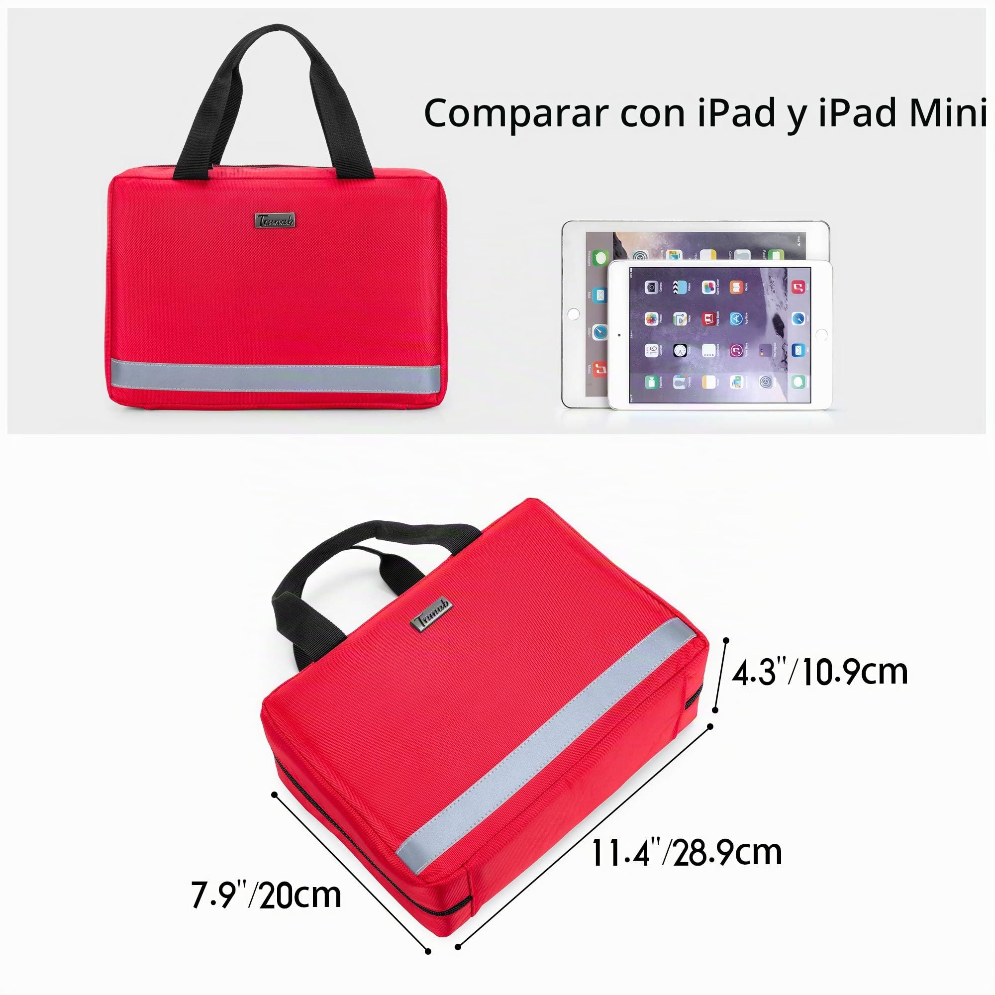 Trunab Botiquin de Primeros Auxilios Coche Rojo, Vacío, SÓLO Bolsa Bolsa de Farmacia, Caja Botiquín Casa Profesional para Kit de Emergencia, Ideal para Hogar, Camping, Viajes y Senderismo
