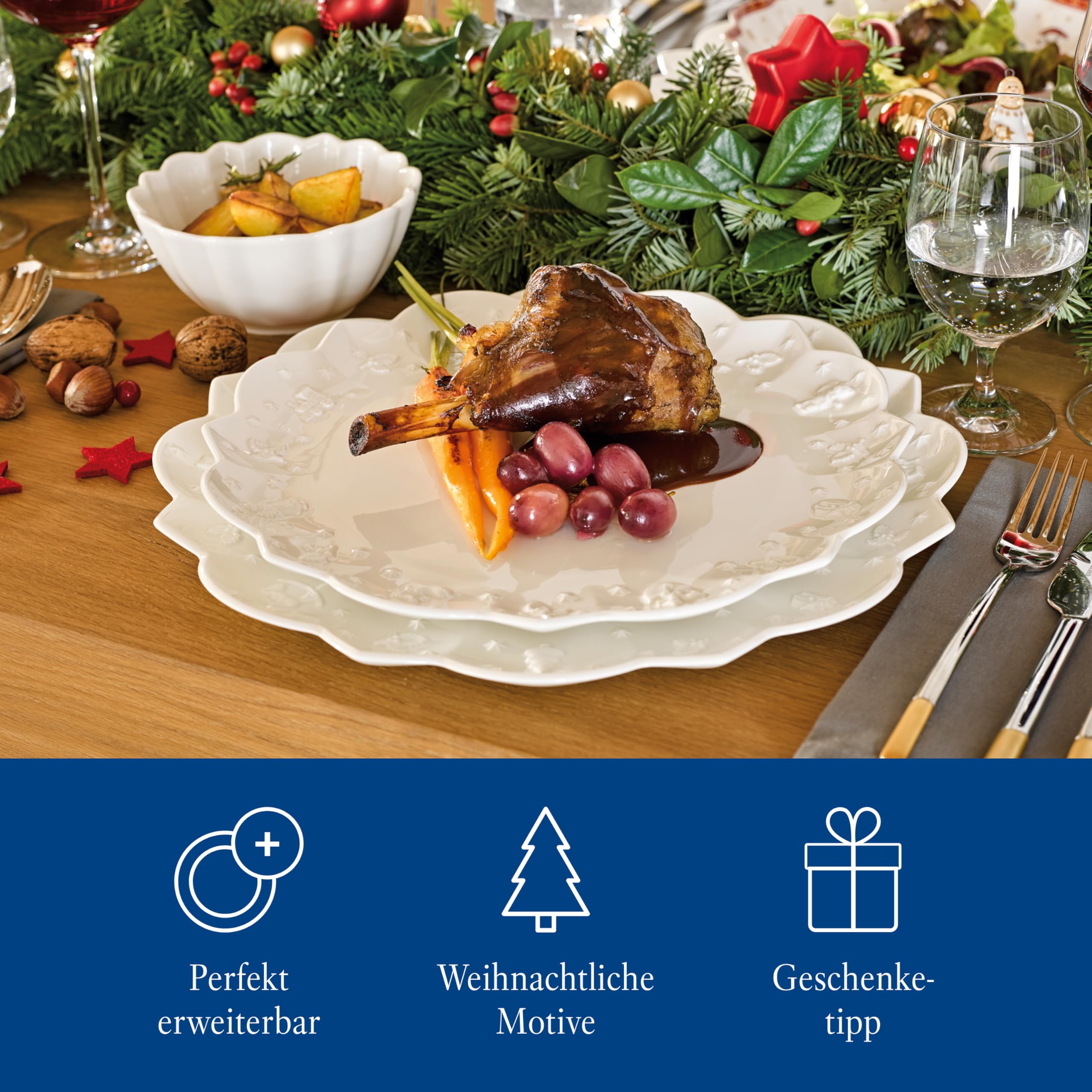 Villeroy & Boch – Toy's Delight Royal Classic zestaw talerzy 8 el., porcelana Premium, zmywarka, mikrofalówka, biały