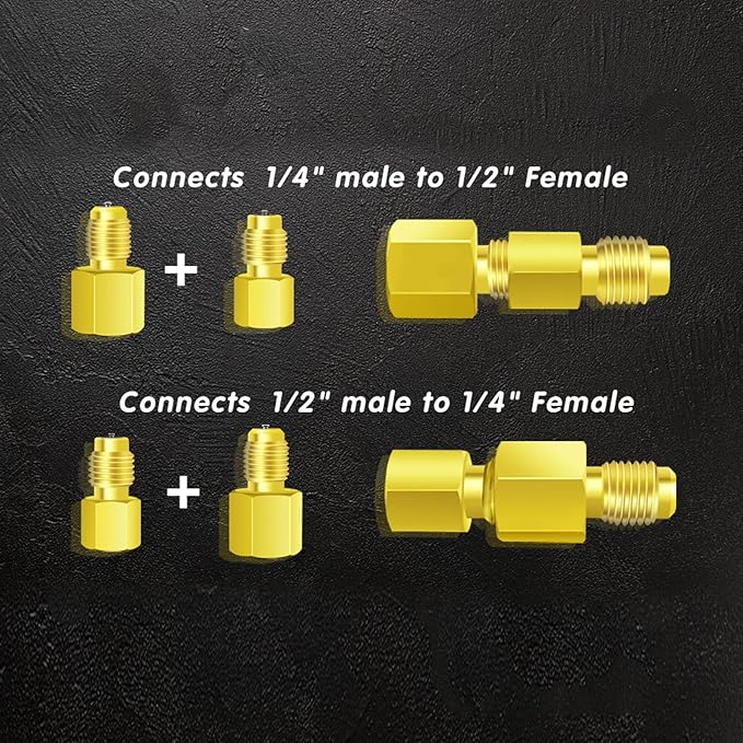 Kit de Válvula de Grifo Autosellante R134A con Adaptadores para Reparación de Aire Acondicionado miniatura 4