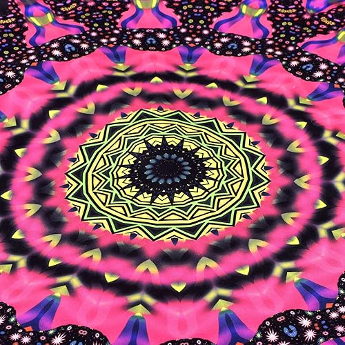 Miniatura 21 de ADDWel Tapiz de calavera de luz negra, tapiz psicodélico negro que brilla en la oscuridad, tapices reactivos a los rayos UV, carteles para colgar