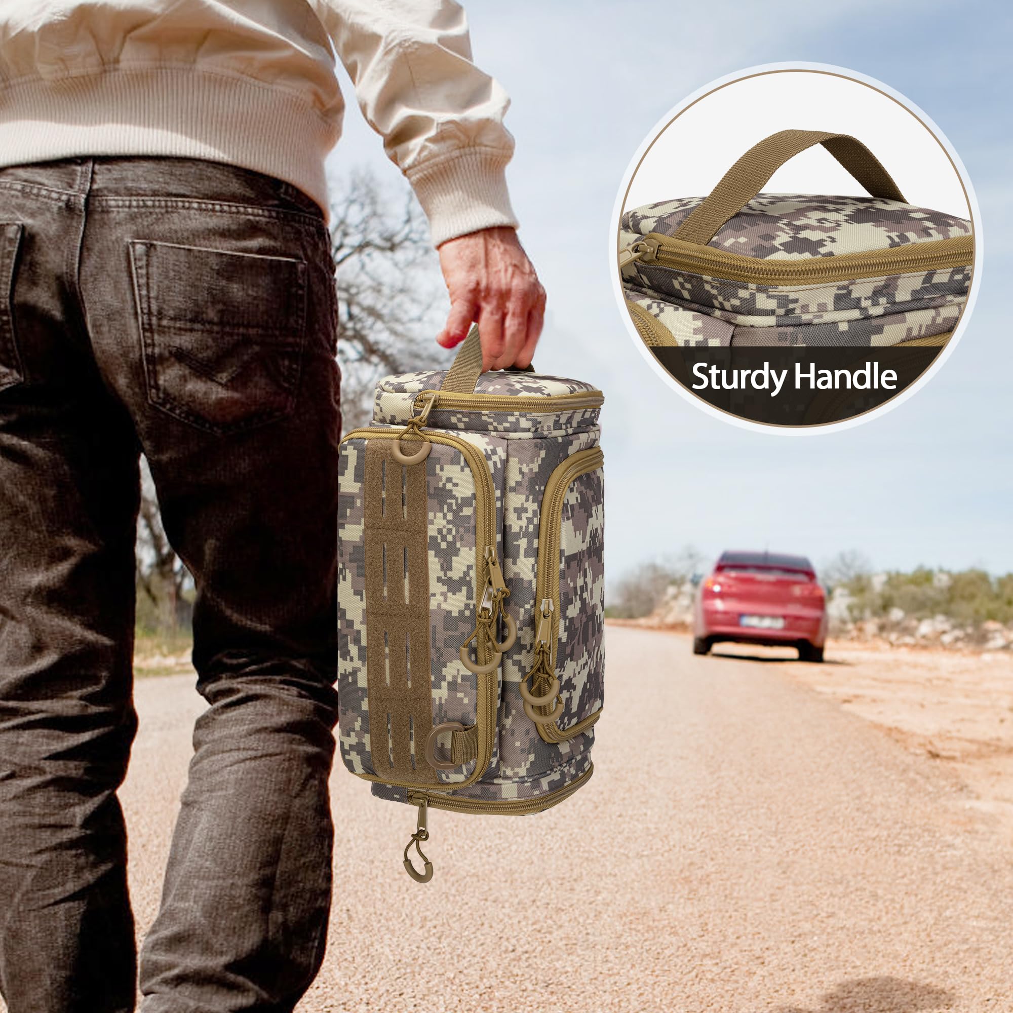 Neceser táctico para hombre, bolsa de higiene colgante, Amarillo (Desert Yellow), Táctico/resistente