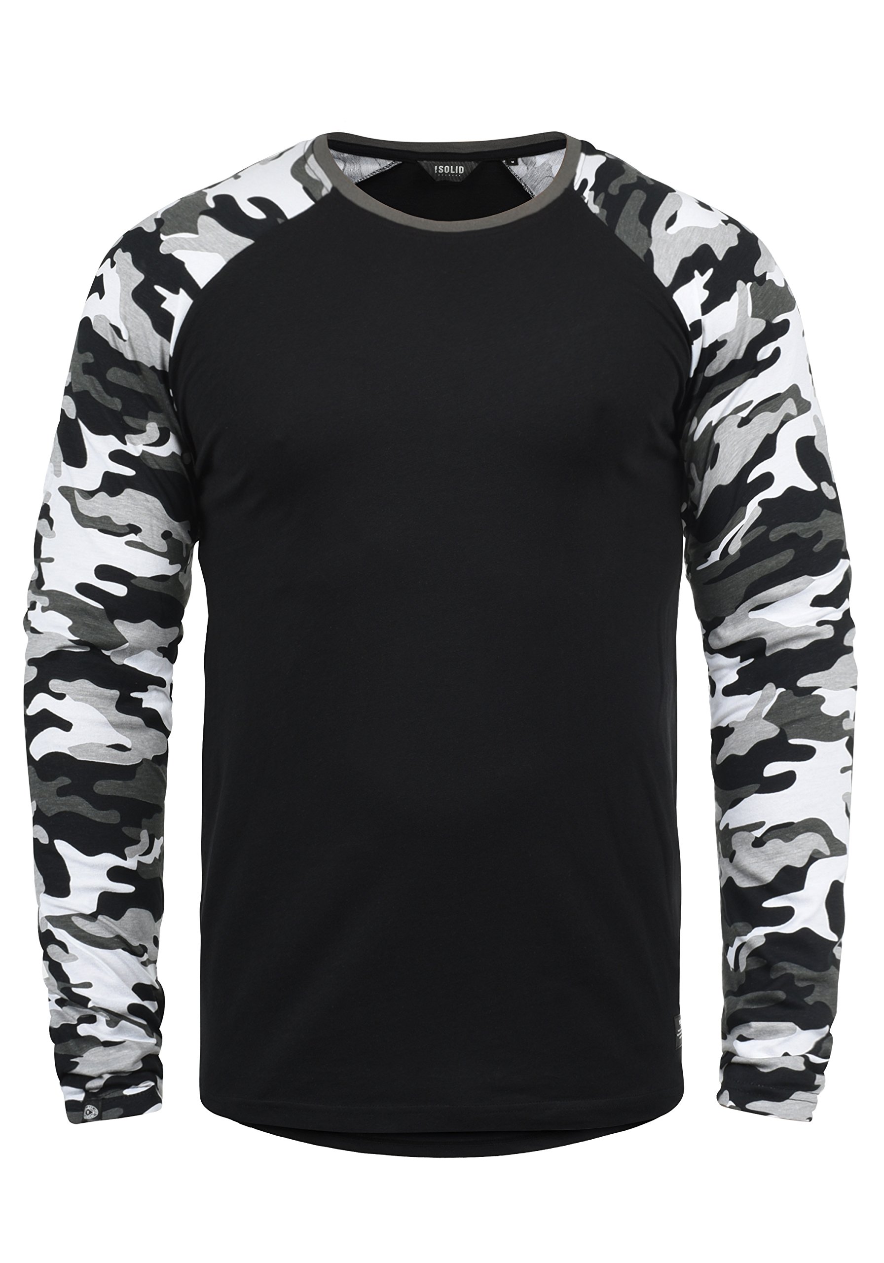 !Solid SDCajus Herren Longsleeve Langarmshirt Shirt mit Camouflage-Muster Rundhals-Ausschnitt Baumwollmischung Regular fit