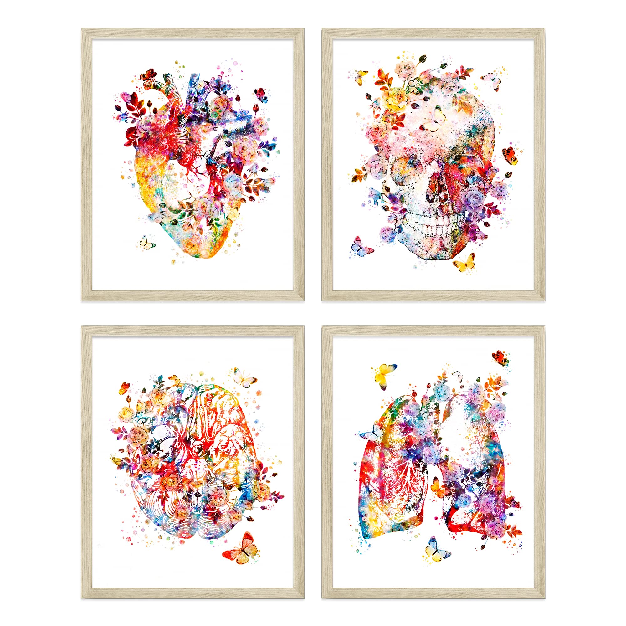 Buy Watercolor Floral Anatomy Wall Art, Abstract Human Anatomy Prints
