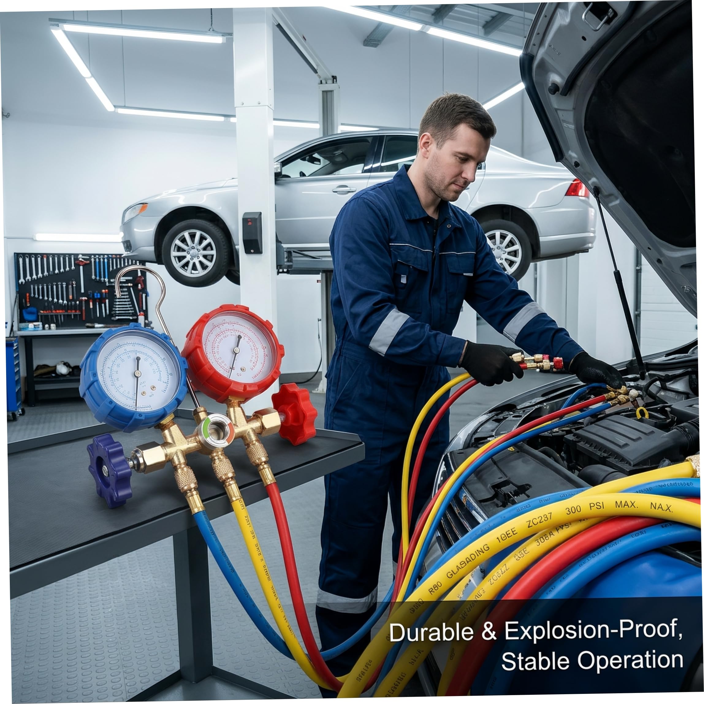 Set manometro AC accurato in rame per refrigerante R22 e R134A, strumento diagnostico professionale per climatizzazione automobilistica, kit di manutenzione