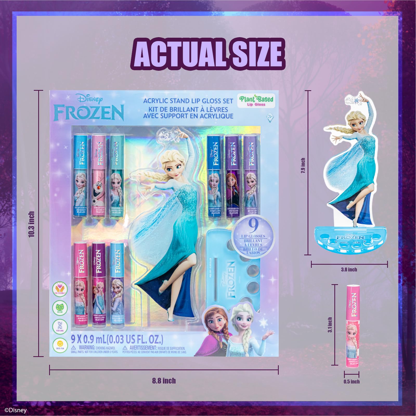 Frozen Brillo Labial Vegetal con Soporte Personaje Expositor