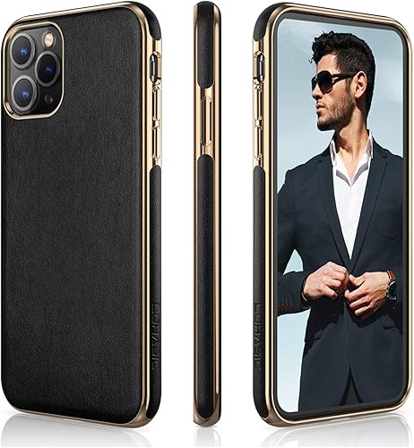 LOHASIC Funda delgada para iPhone 11 Pro Max, delgada de piel sintética de lujo, elegante, antideslizante, antiarañazos, funda protectora completa