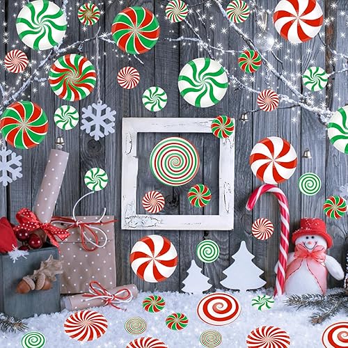 Miniatura 78 de Calcomanías de pared para árbol de Navidad de 38.58 x 37 pulgadas, calcomanías de pared extraíbles para ventana de Navidad, decoración para Navidad